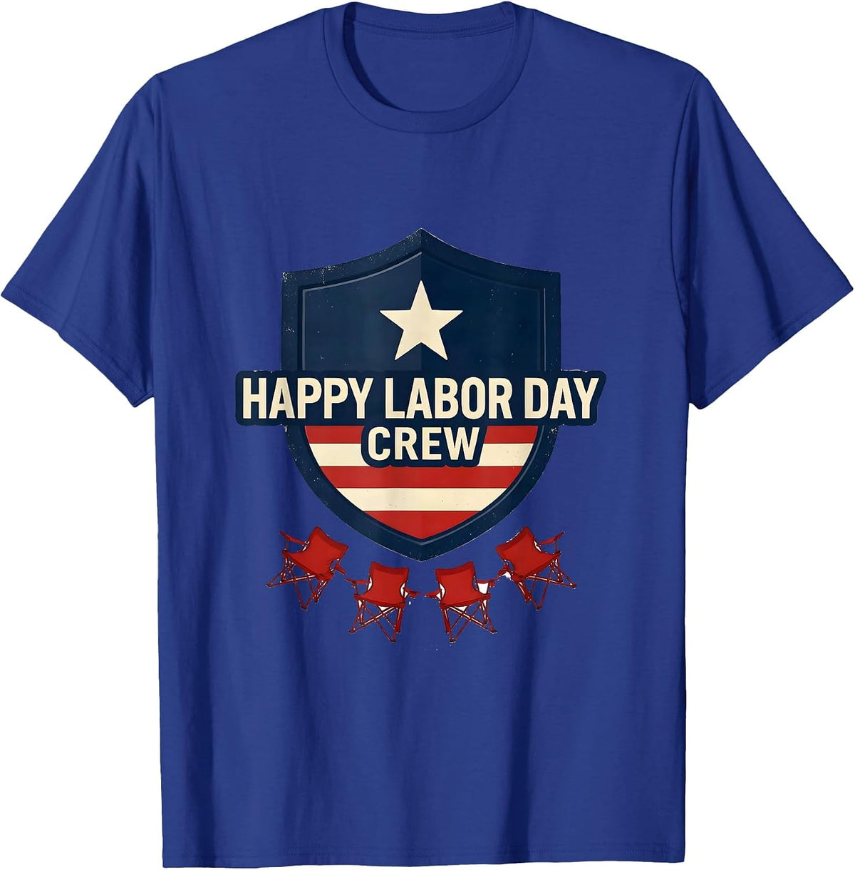 Happy Labor Day Crew Patriotic Americana Labor Day Gift T-Shirt - Royal Blue
