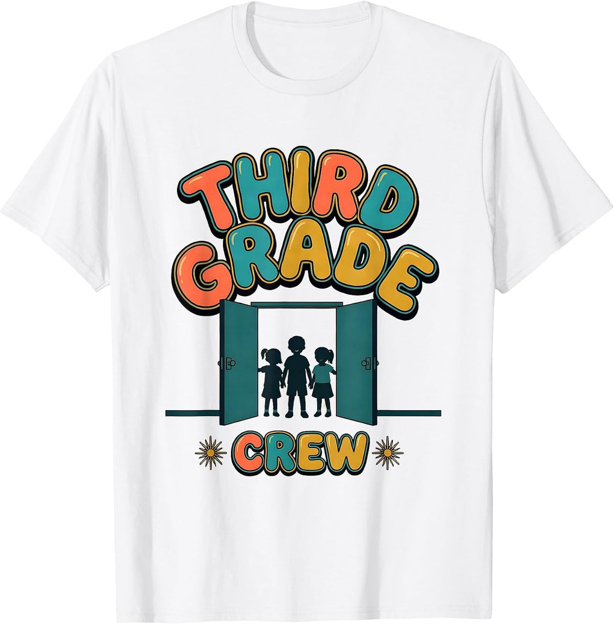 Men's Third Grade Crew Funny Teacher First Day Of School Gift T-Shirt - White