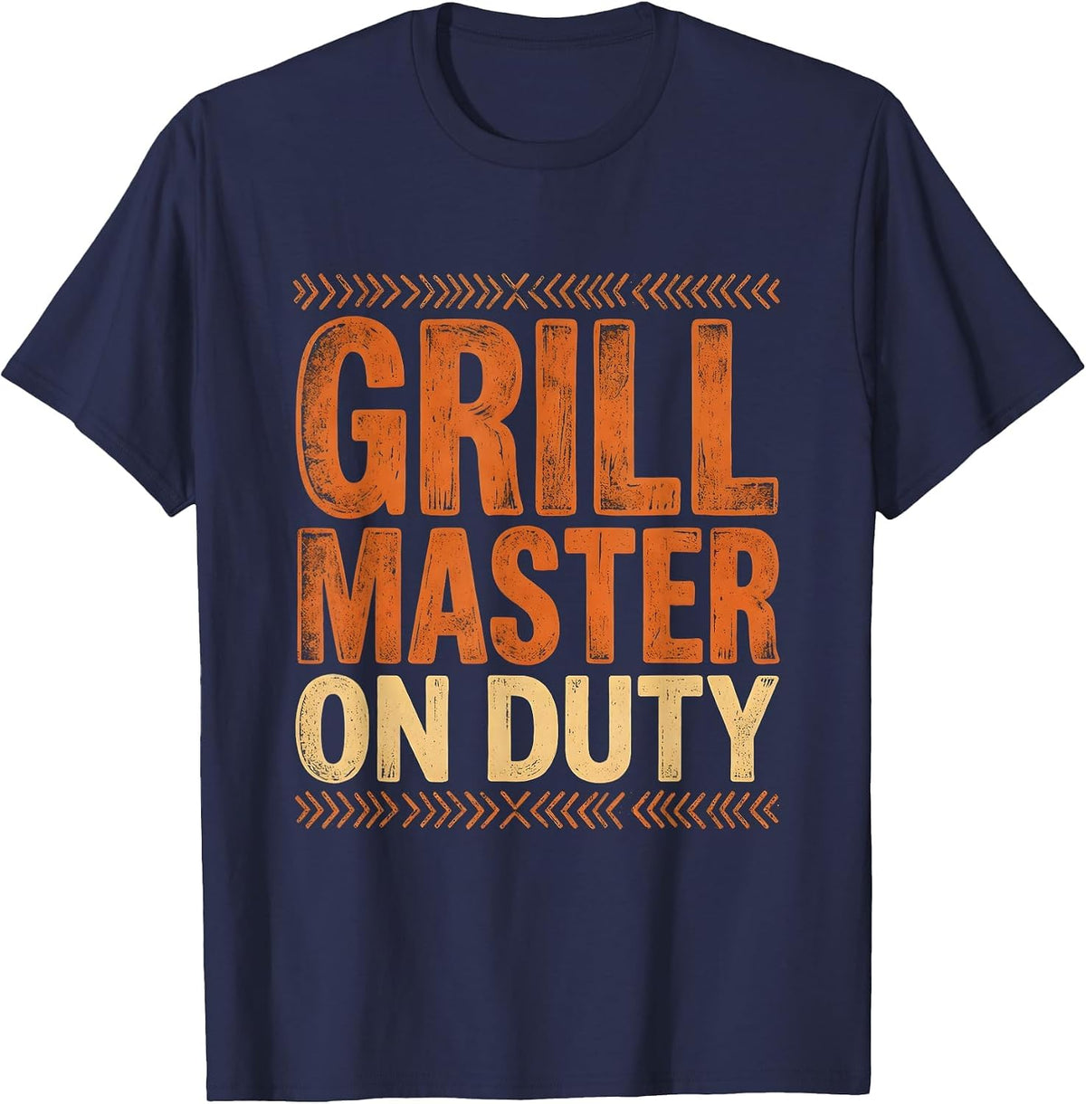Grill Master On Duty Labor Day BBQ Design T-Shirt - Navy Blue
