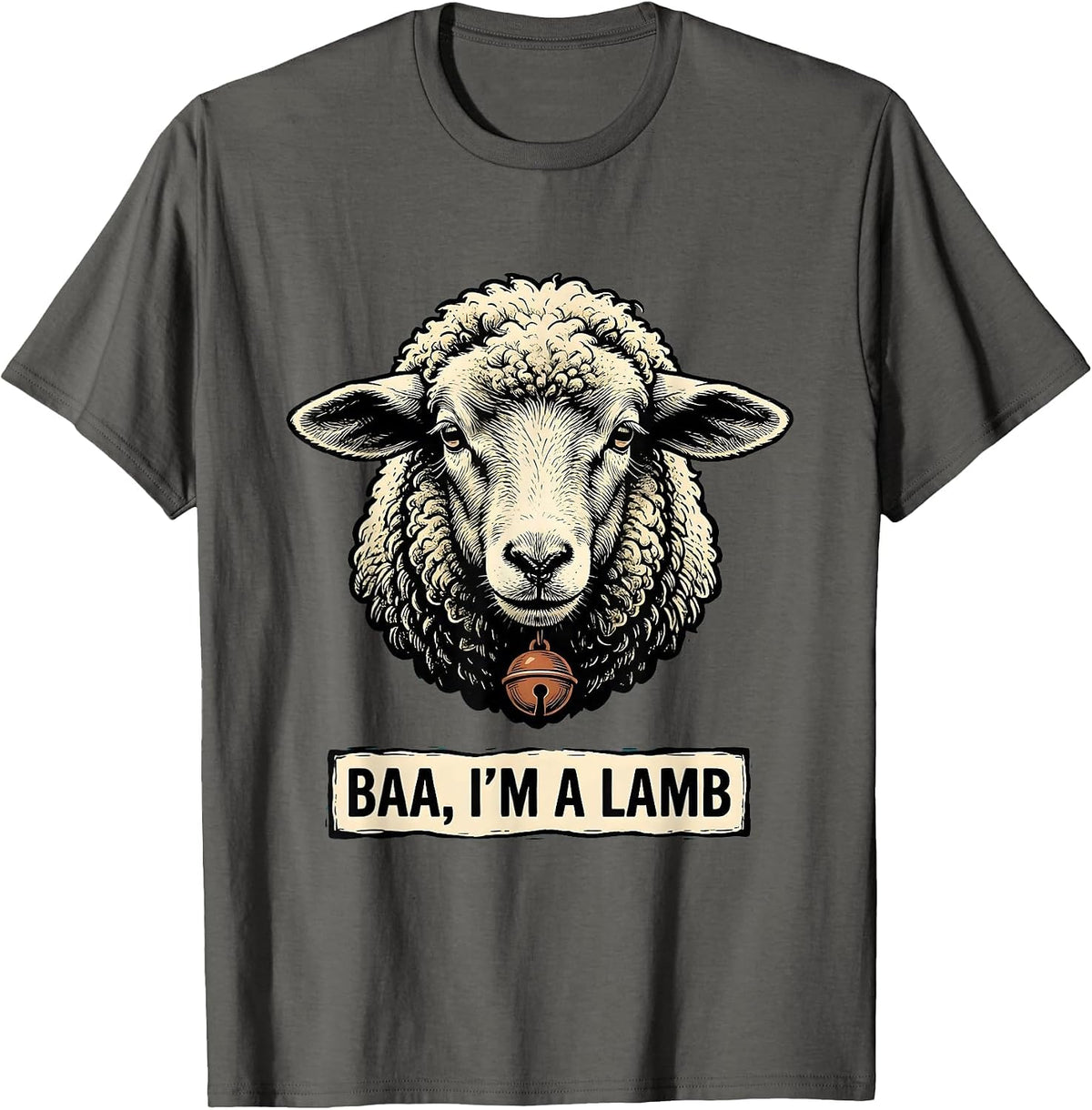 Baa I'm a Lamb Funny Sheep Costume Farm Animal Humor T-Shirt - Asphalt Grey