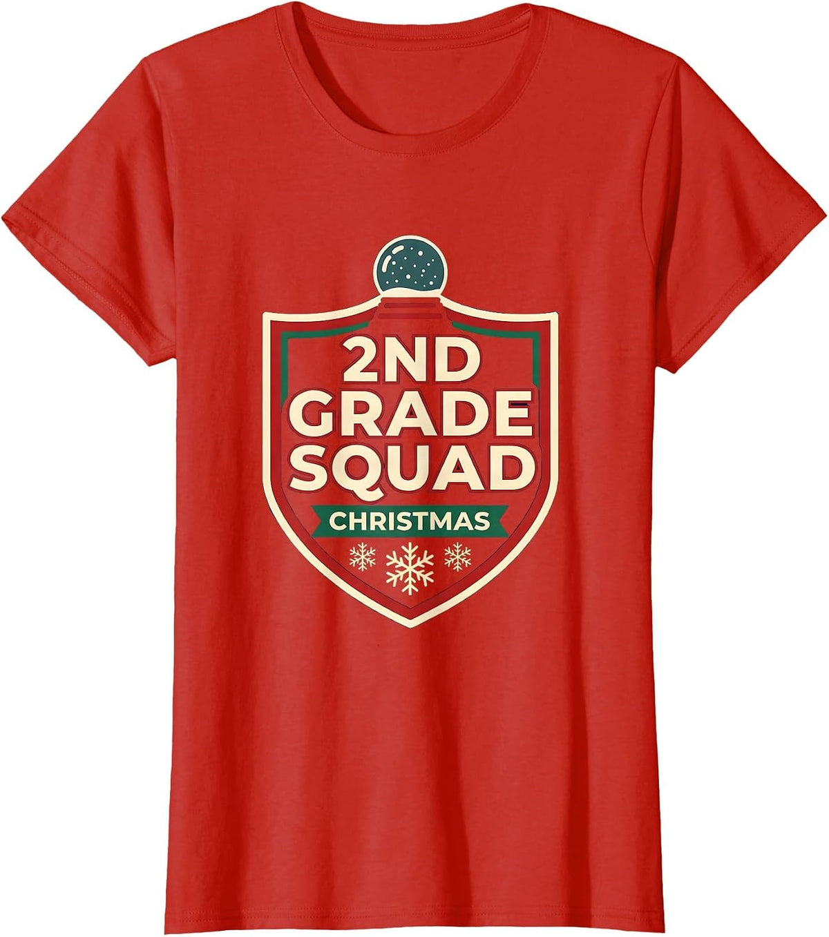 2nd Grade Squad Christmas Teacher Squad Holiday Spirit T-Shirt - Red