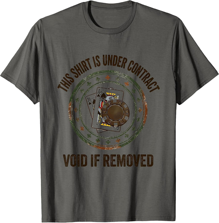 This Shirt Is Under Contract Vintage Casino Gambling Humor T-Shirt - Asphalt Grey