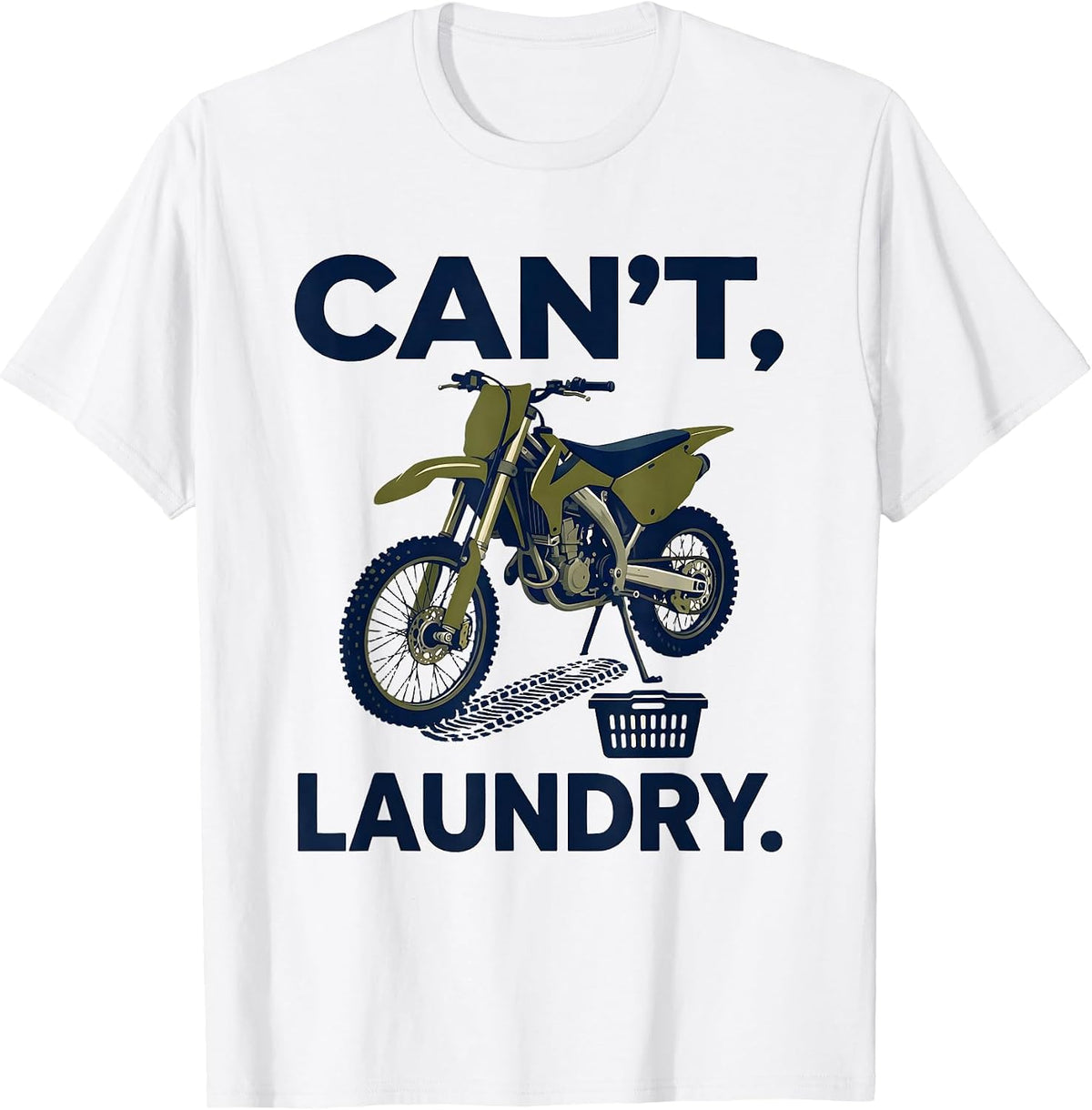 Men's Cant. Laundry. Editorial Conceptual Dirt Bike Motocross T-Shirt - White