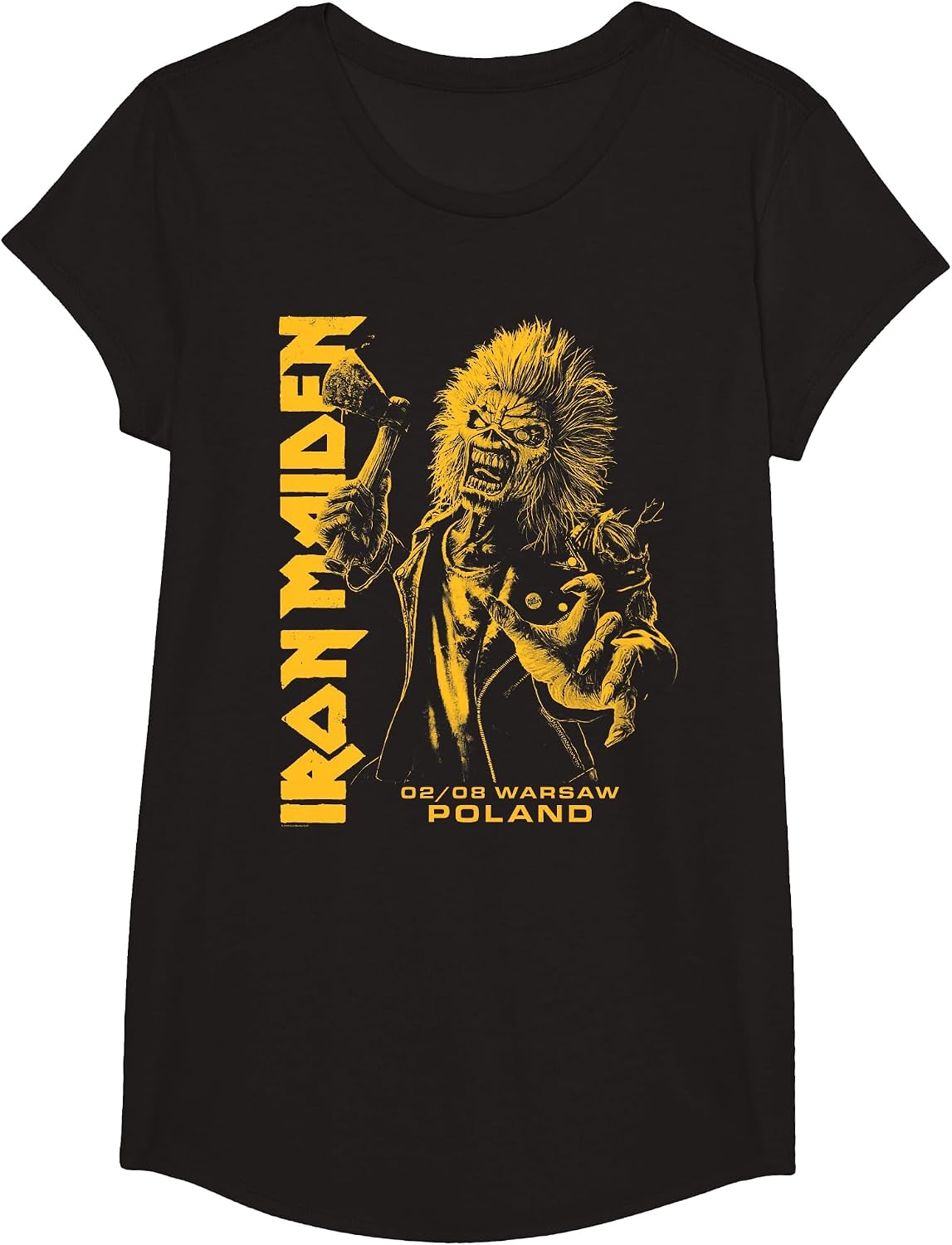 Iron Maiden Run for Your Lives Tour Warsaw T-Shirt - Girls Black
