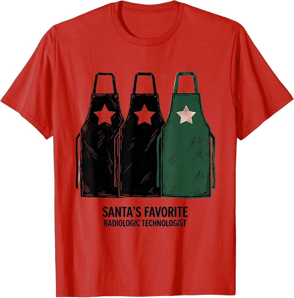 Men's Santa's Favorite Radiologic Technologist Funny T-Shirt - Red