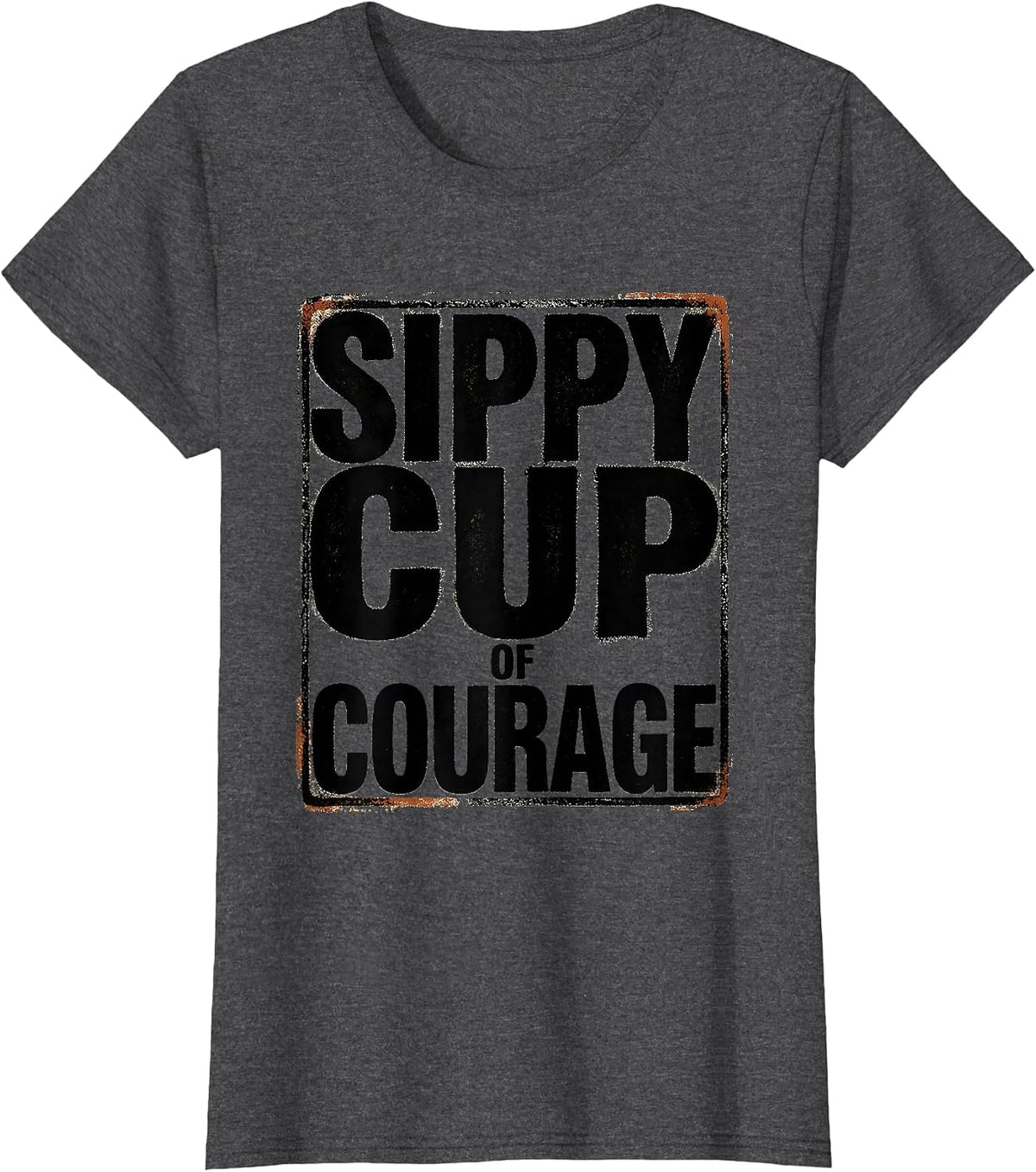 Women's Sippy Cup of Courage Preschool Teacher Design T-Shirt - Dark Heather Grey