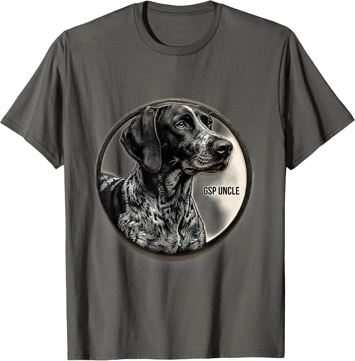 Men's GSP Uncle Vintage German Shorthaired Pointer Dog Lover T-Shirt - Asphalt Grey