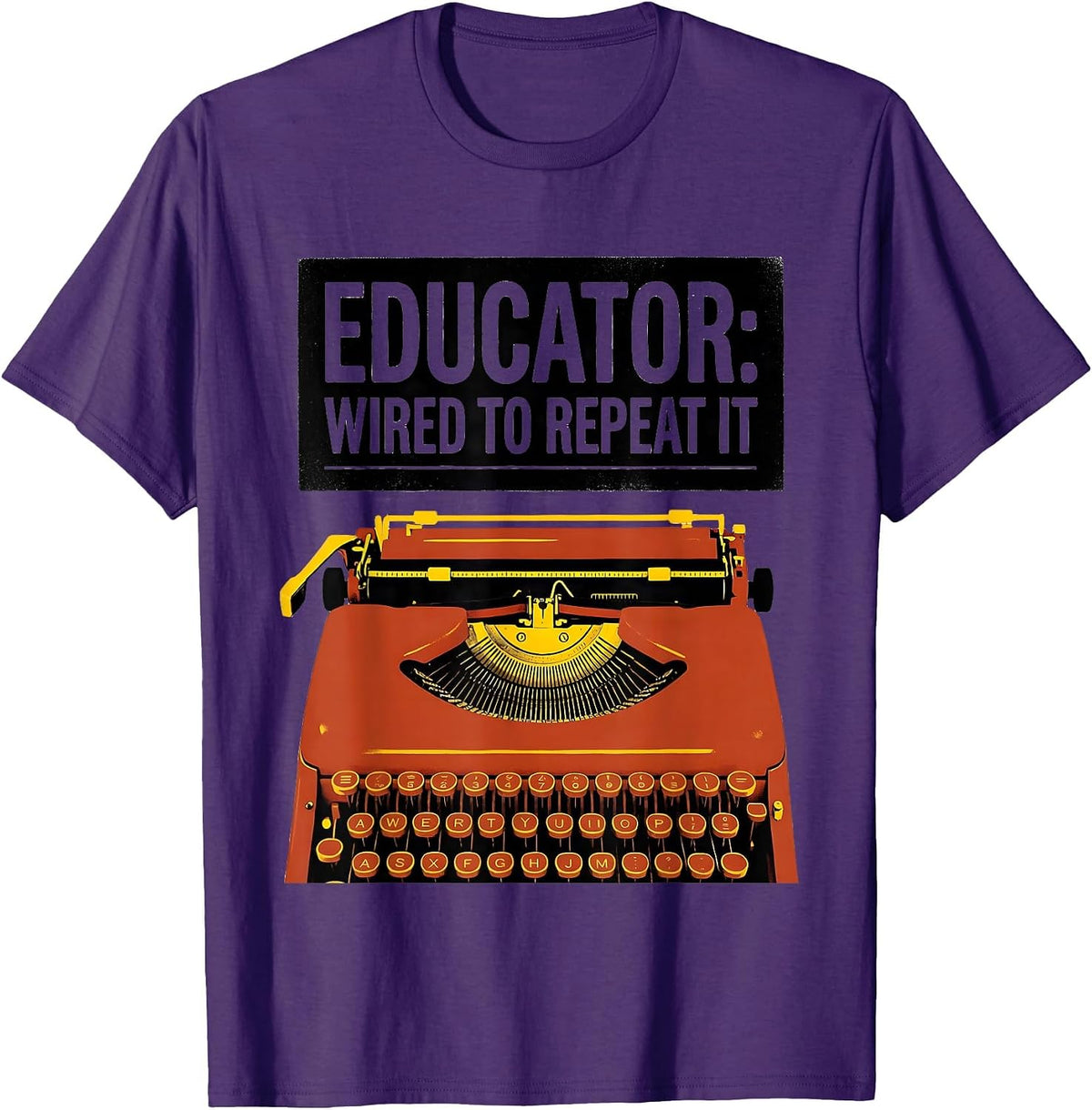 Men's Educator: Wired To Repeat It Funny History Teacher History T-Shirt - Purple