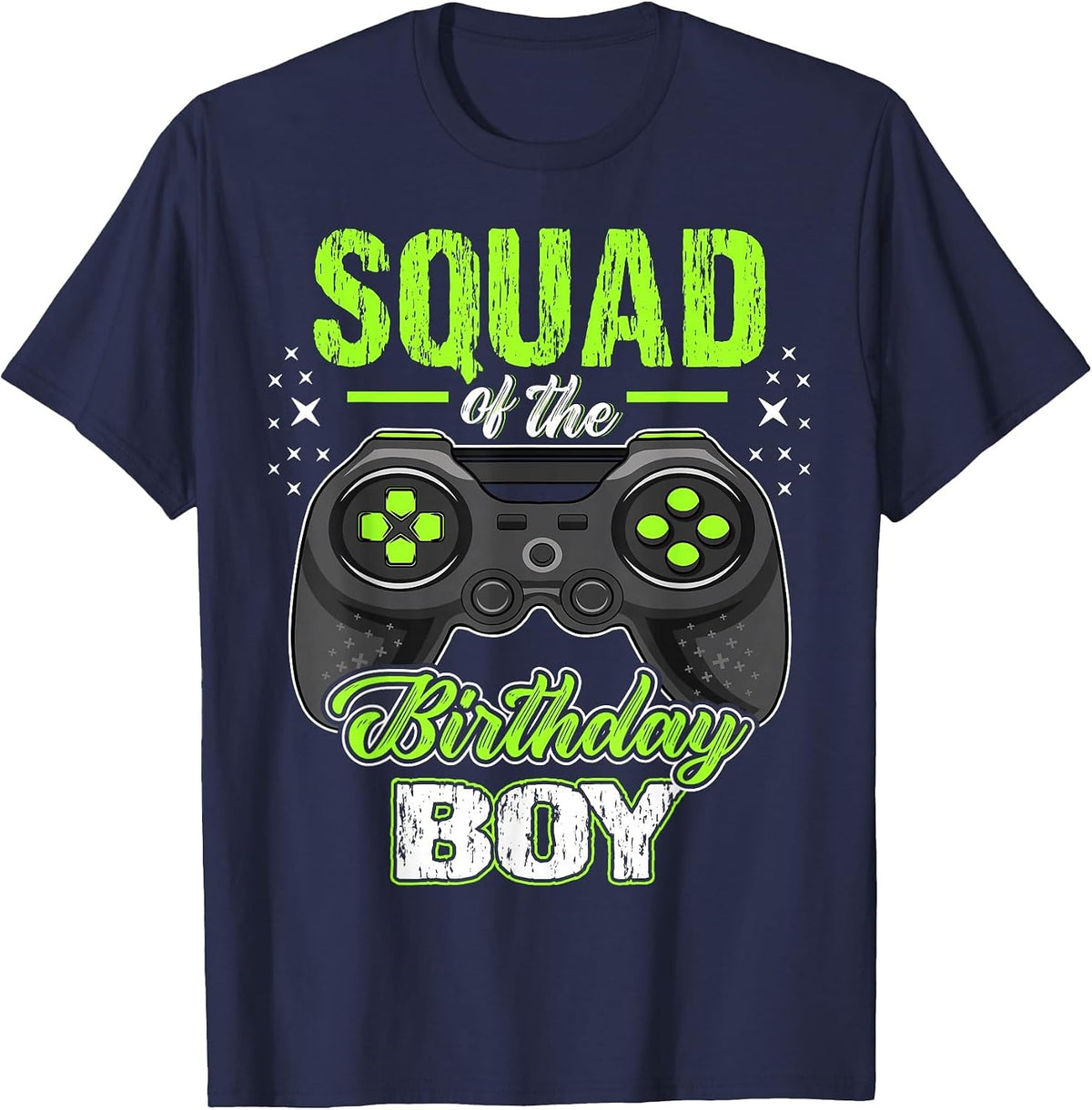Squad of the Birthday Boy Matching Video Gamer Birthday T-Shirt - Navy Blue