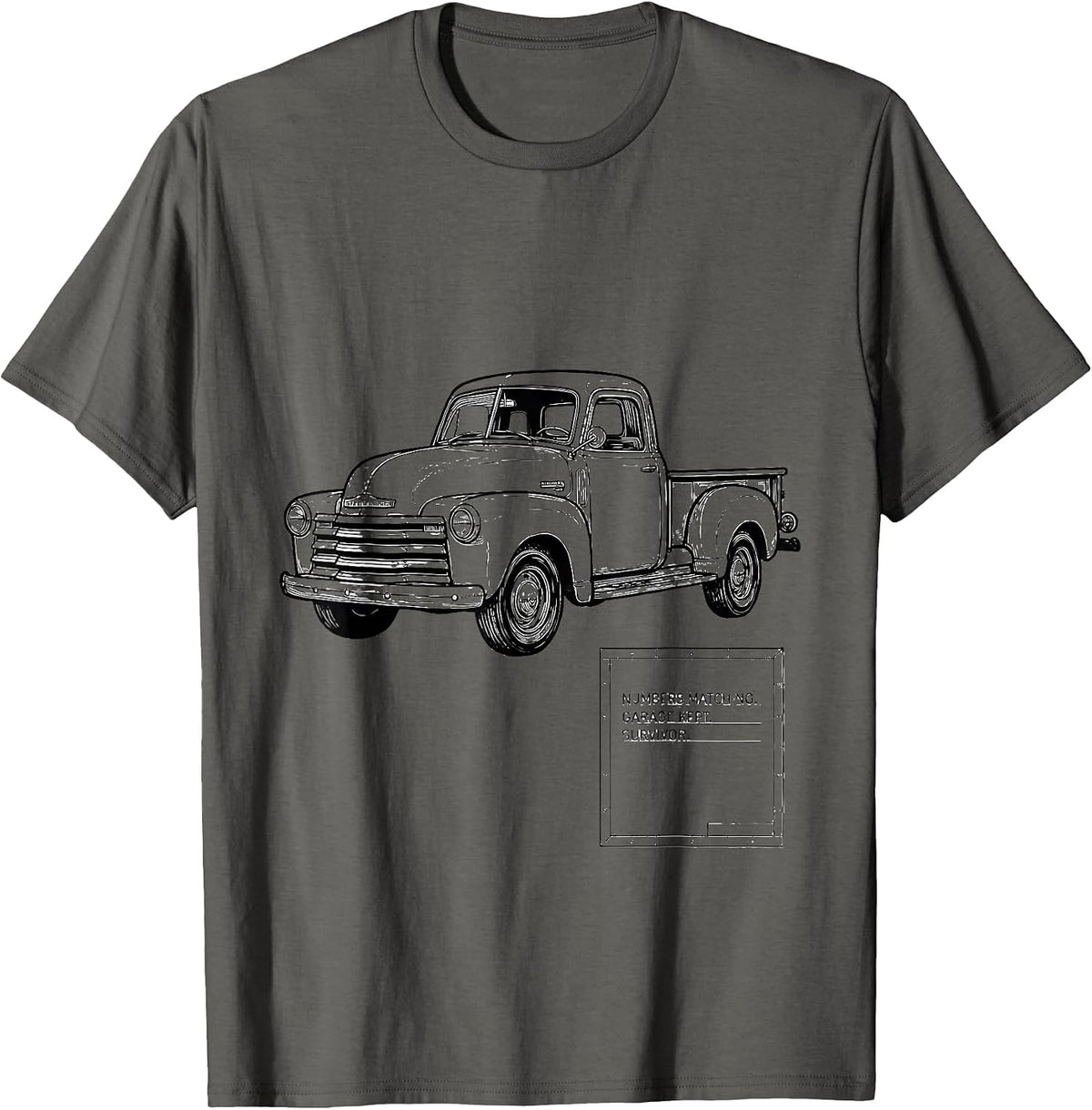 Numbers Matching Garage Kept Survivor Classic Car Guy T-Shirt - Asphalt Grey