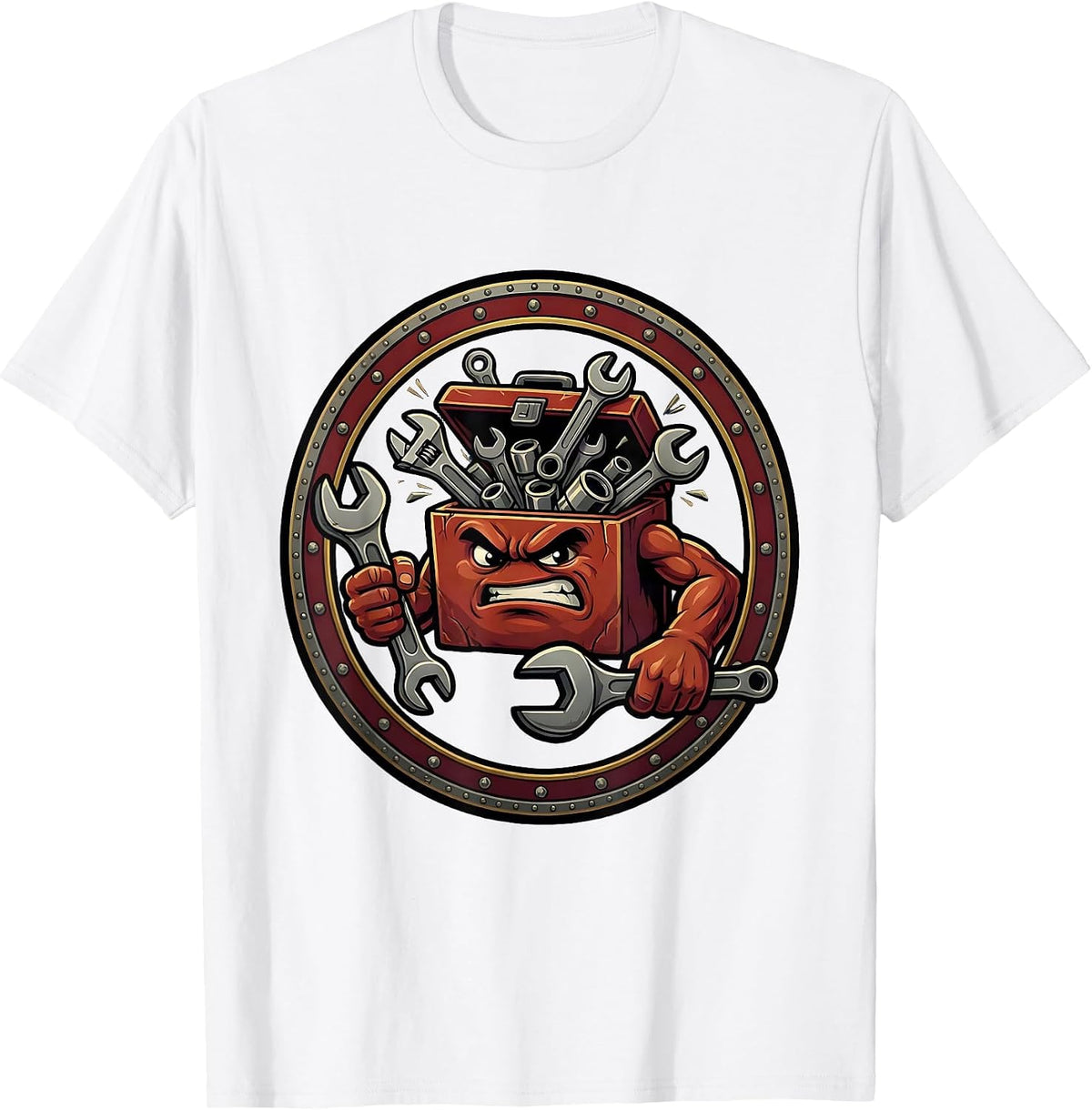Men's Overflowing Toolbox Wrenches and Ratchets Graphic T-Shirt - White