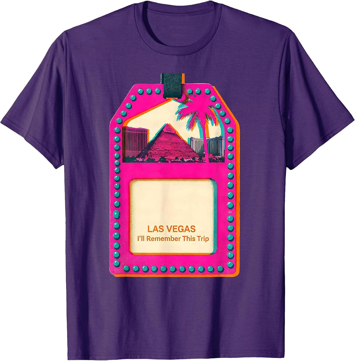 Las Vegas, I’ll Remember This Trip Risograph Vacation T-Shirt - Purple