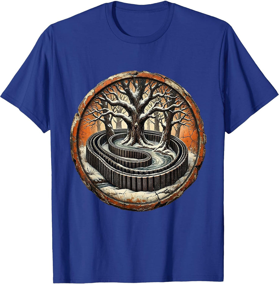 Valley Forge Automotive Serpentine Belt Winter Art T-Shirt - Royal Blue