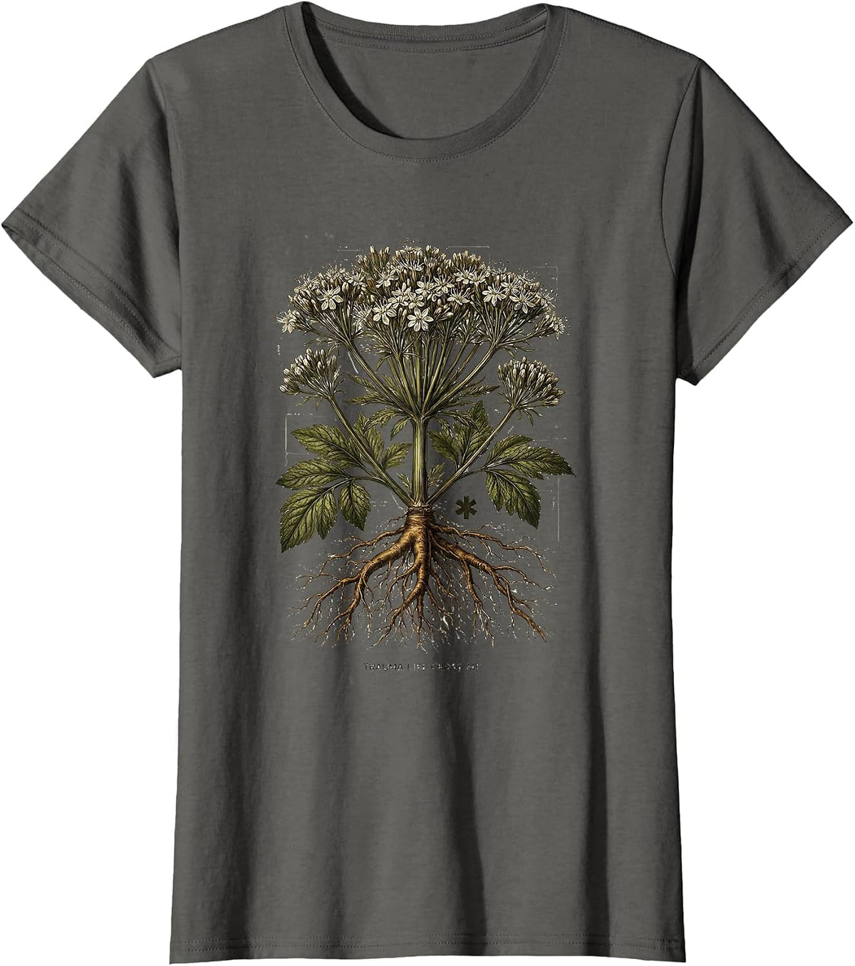 Women's Trauma Life Chose Me EMT Graphic Design T-Shirt - Asphalt Grey