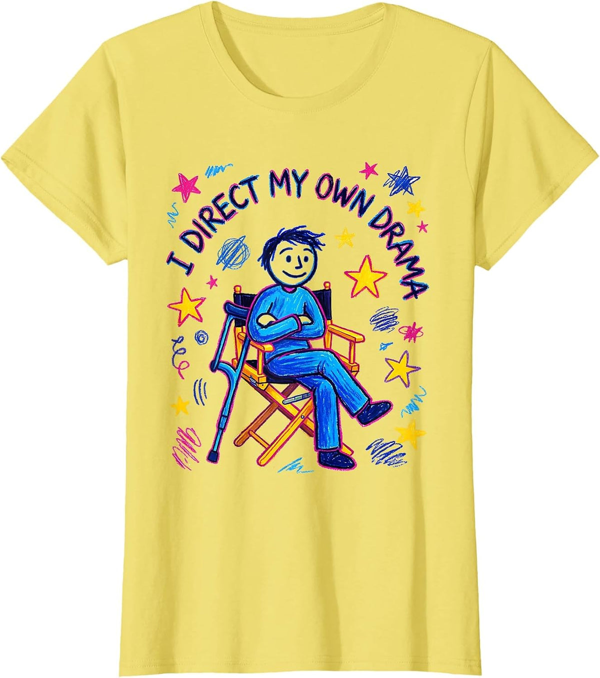 I Direct My Own Drama Funny Injury Recovery Get Well Gift T-Shirt - Lemon Yellow