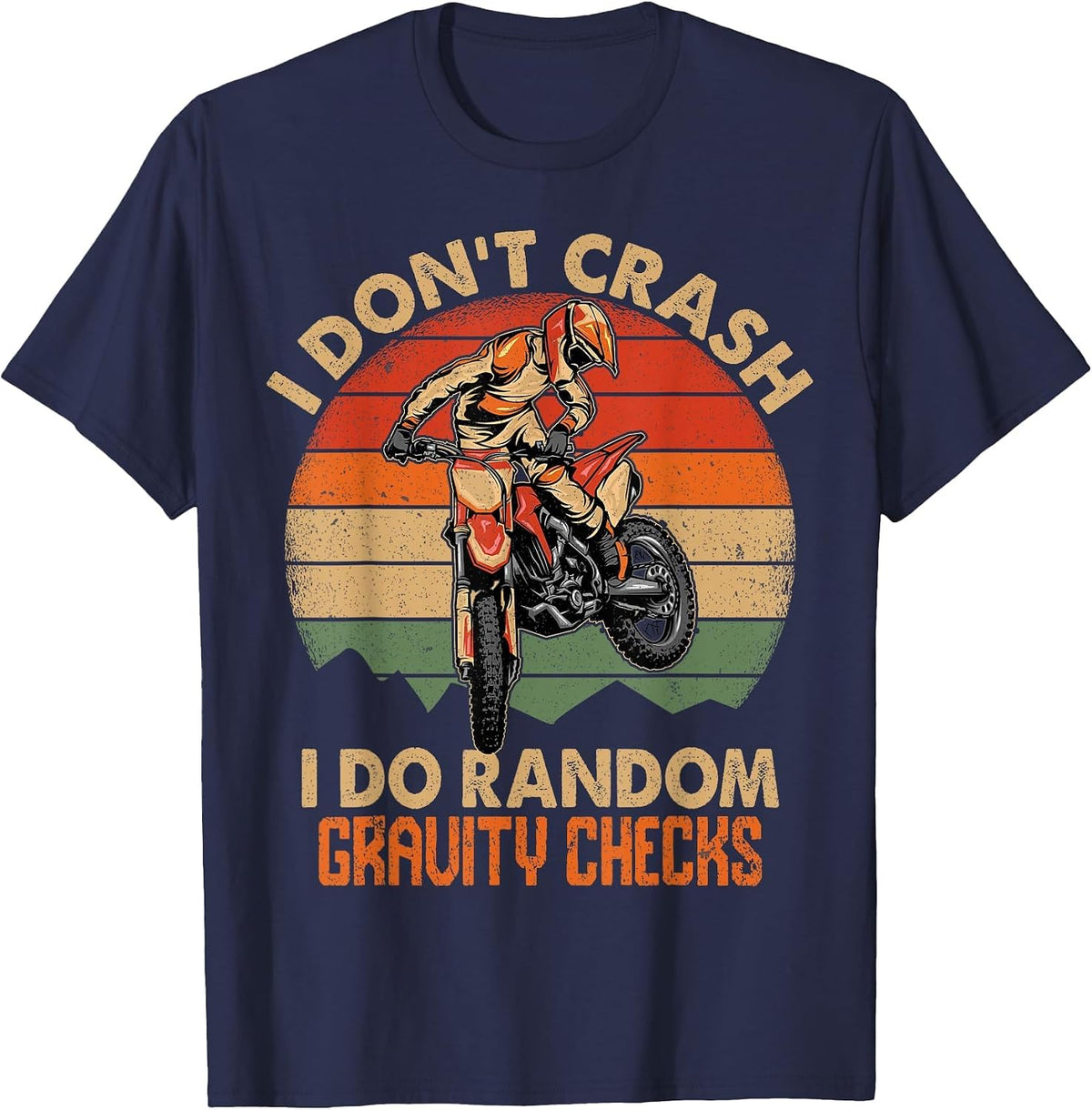 Funny Dirt Bike Shirt Boys Men Motocross Dirt Bike Rider T-Shirt - Navy Blue