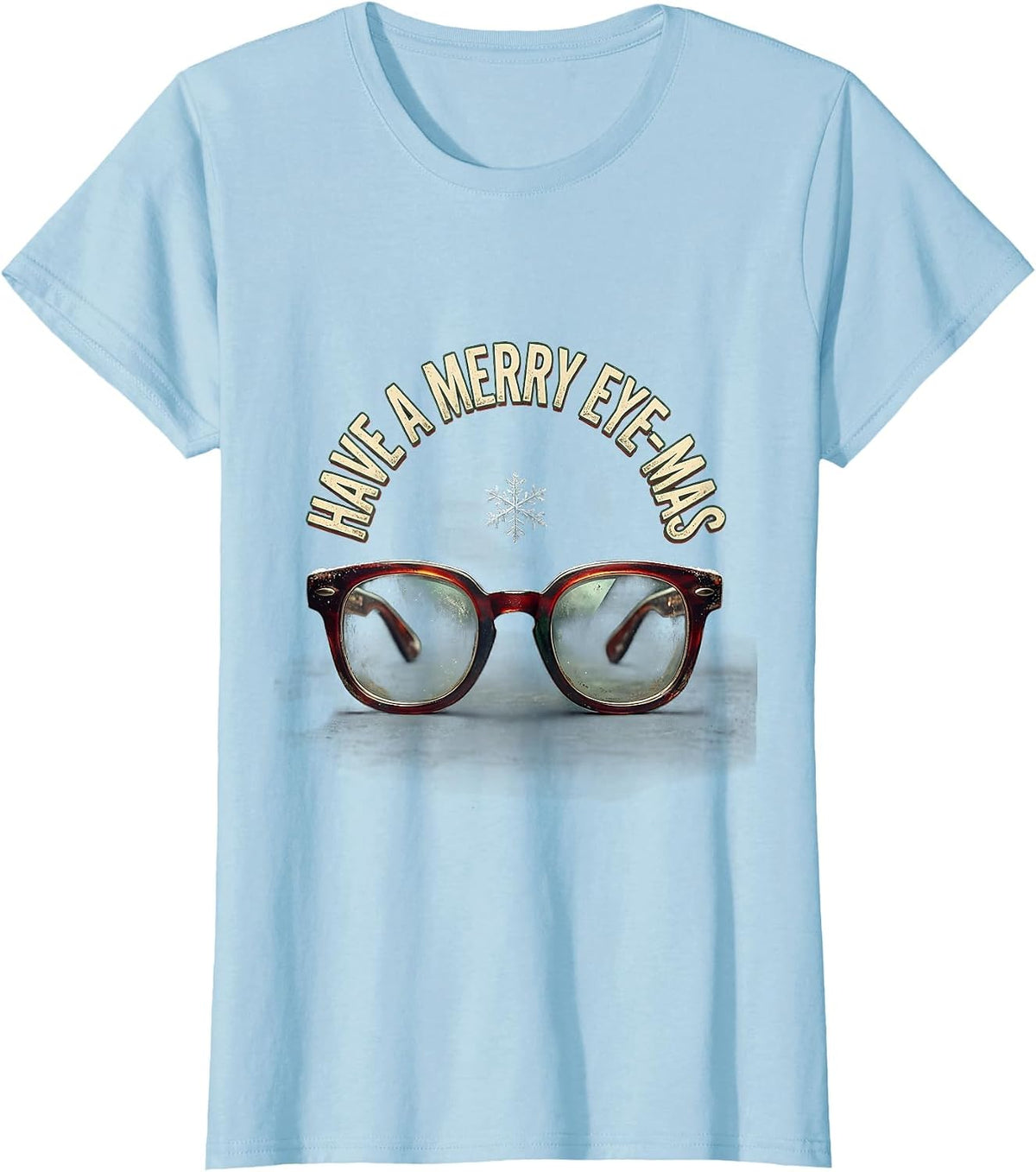 Have A Merry Eye-Mas Distressed Optometrist Christmas T-Shirt - Baby Blue