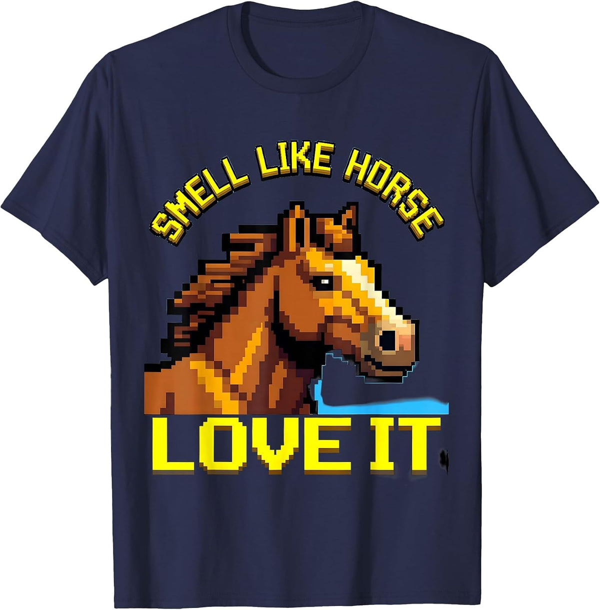 Smell Like Horse Love It Equestrian Design T-Shirt - Navy Blue