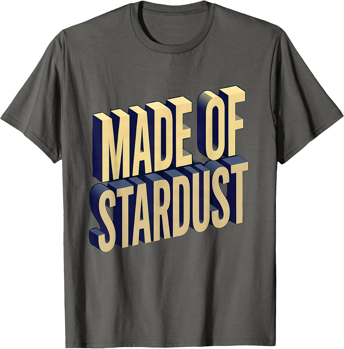 Made of Stardust Cosmic Universe Design T-Shirt - Asphalt Grey