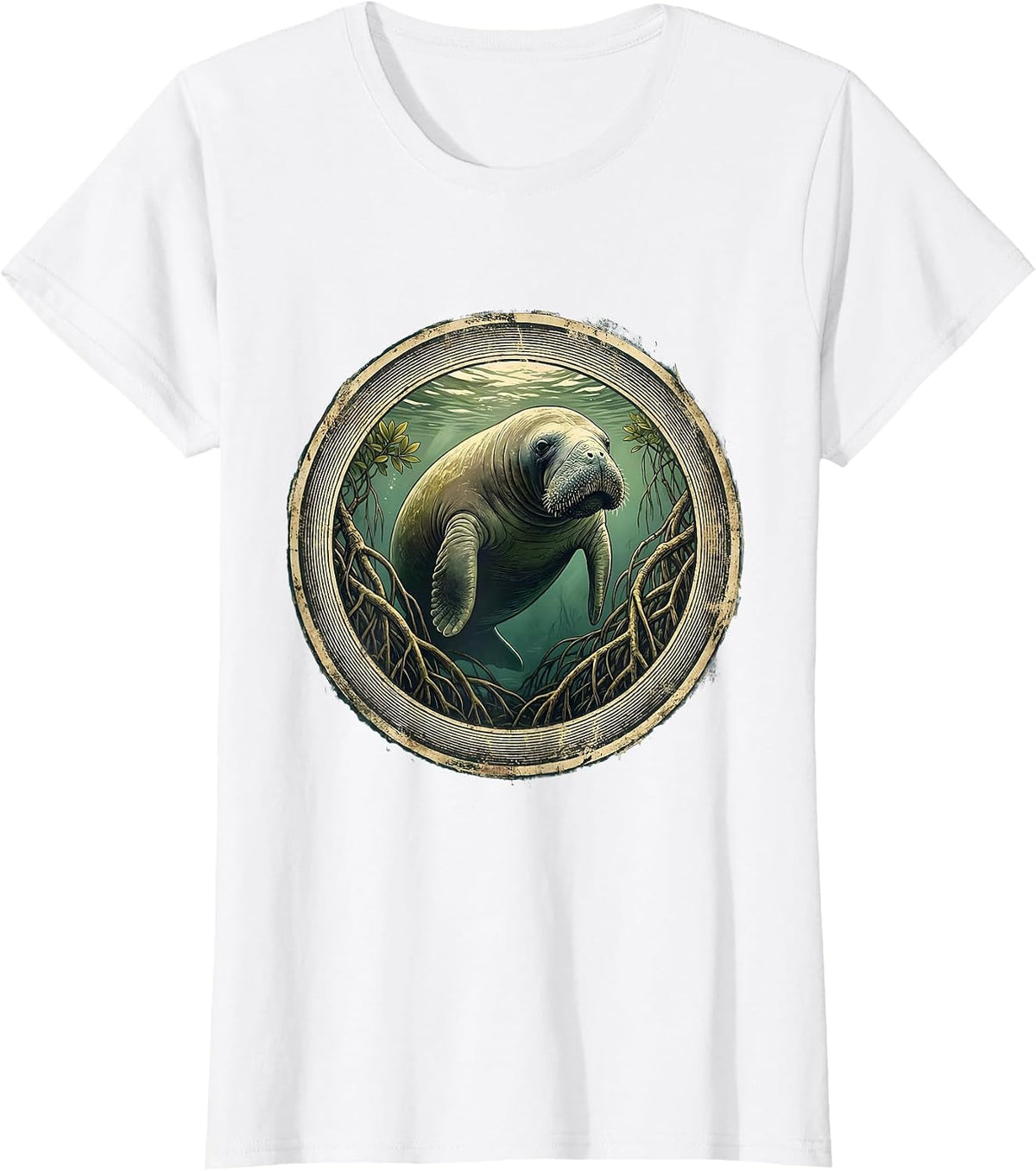 Manatee Mangrove Gulf of Mexico Graphic T-Shirt - White
