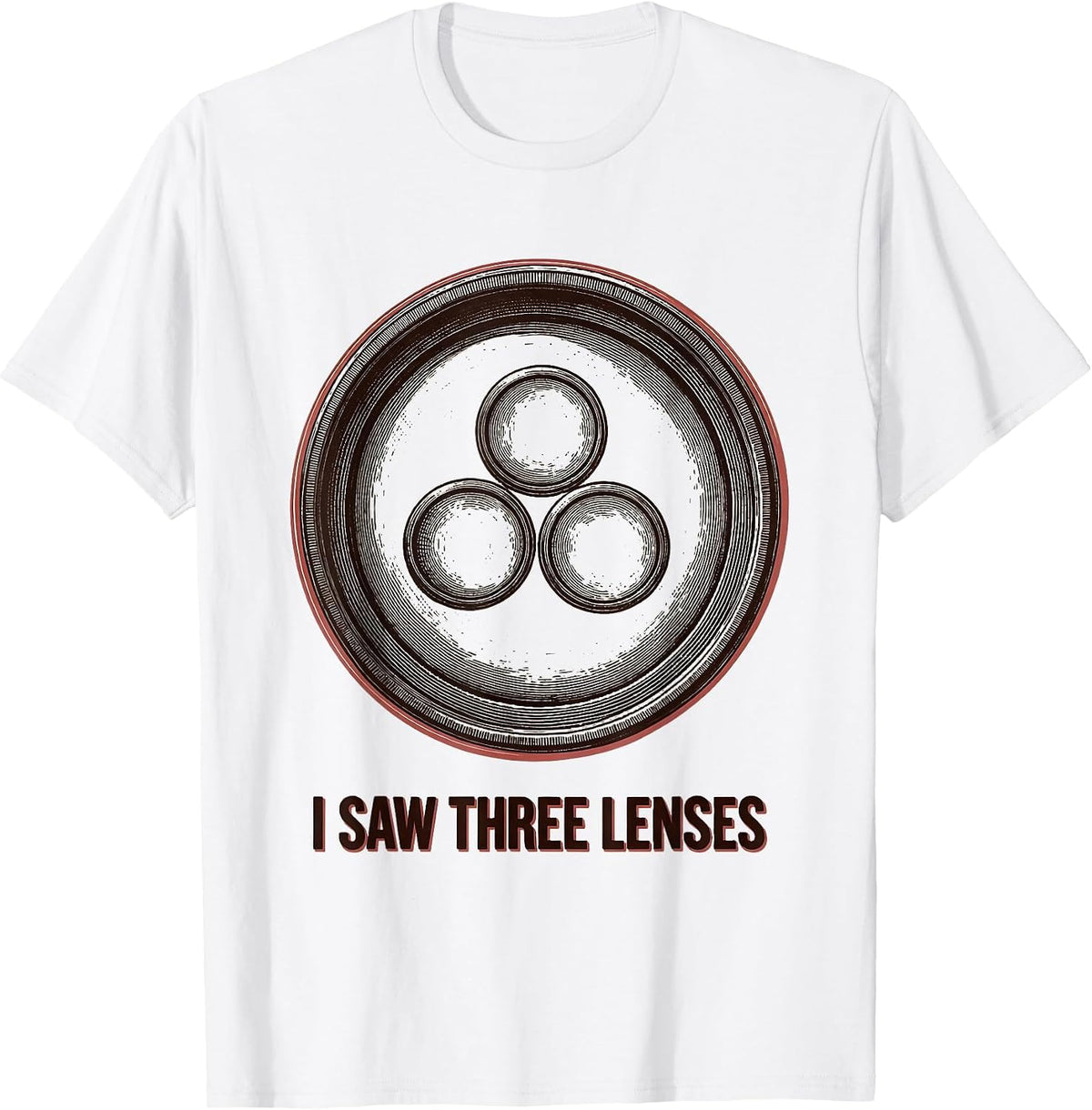 Men's I Saw Three Lenses Funny Optometrist Eye Doctor Christmas T-Shirt - White