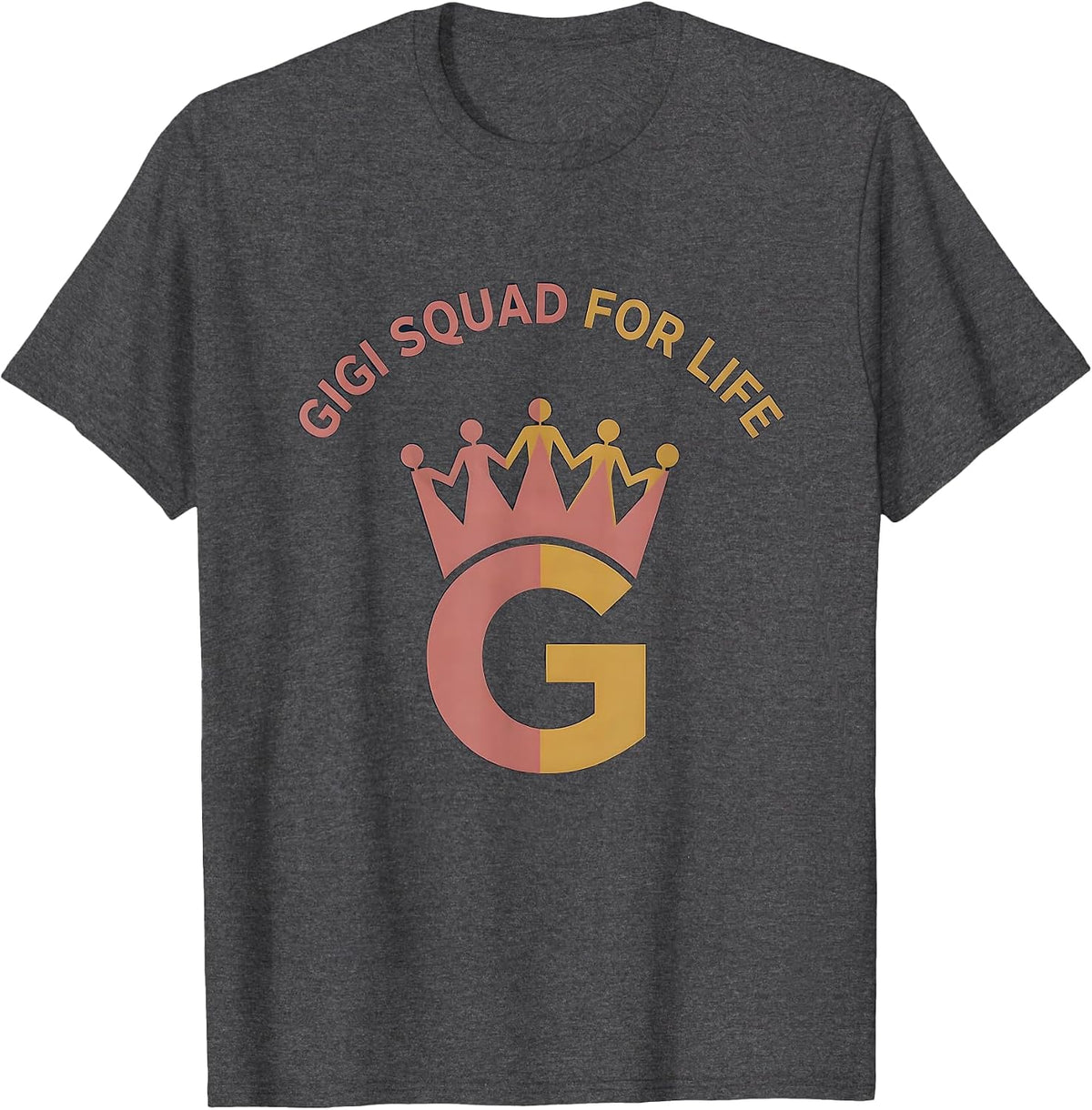 Men's Gigi Squad For Life Grandma Pride Design T-Shirt - Dark Heather Grey