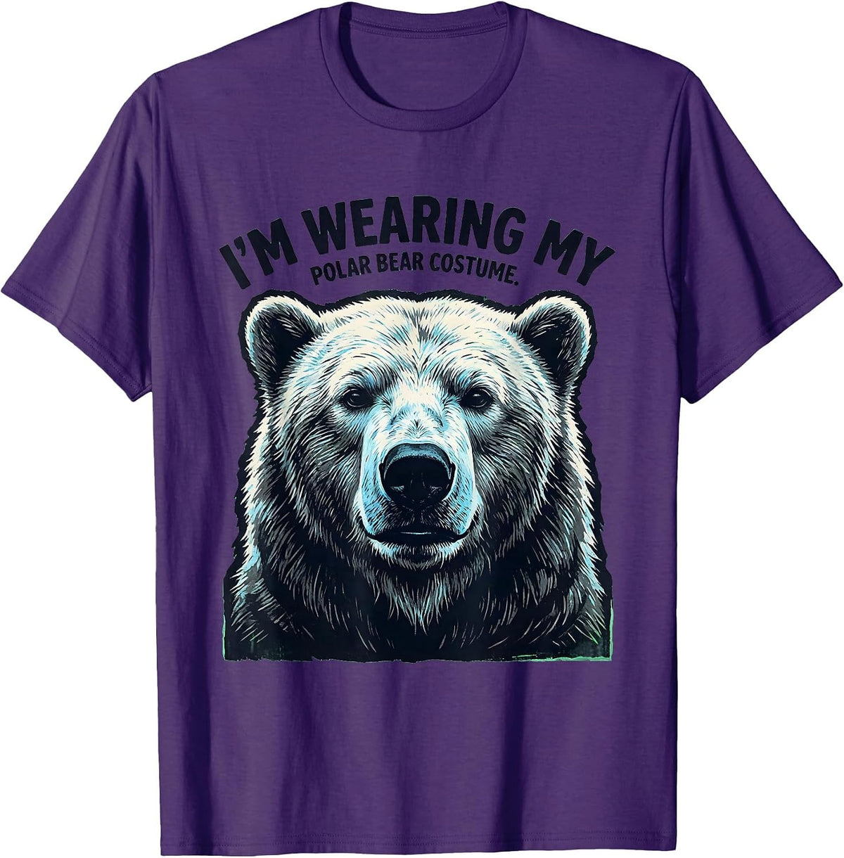 Men's I'm Wearing My Polar Bear Costume Funny Halloween Animal T-Shirt - Purple