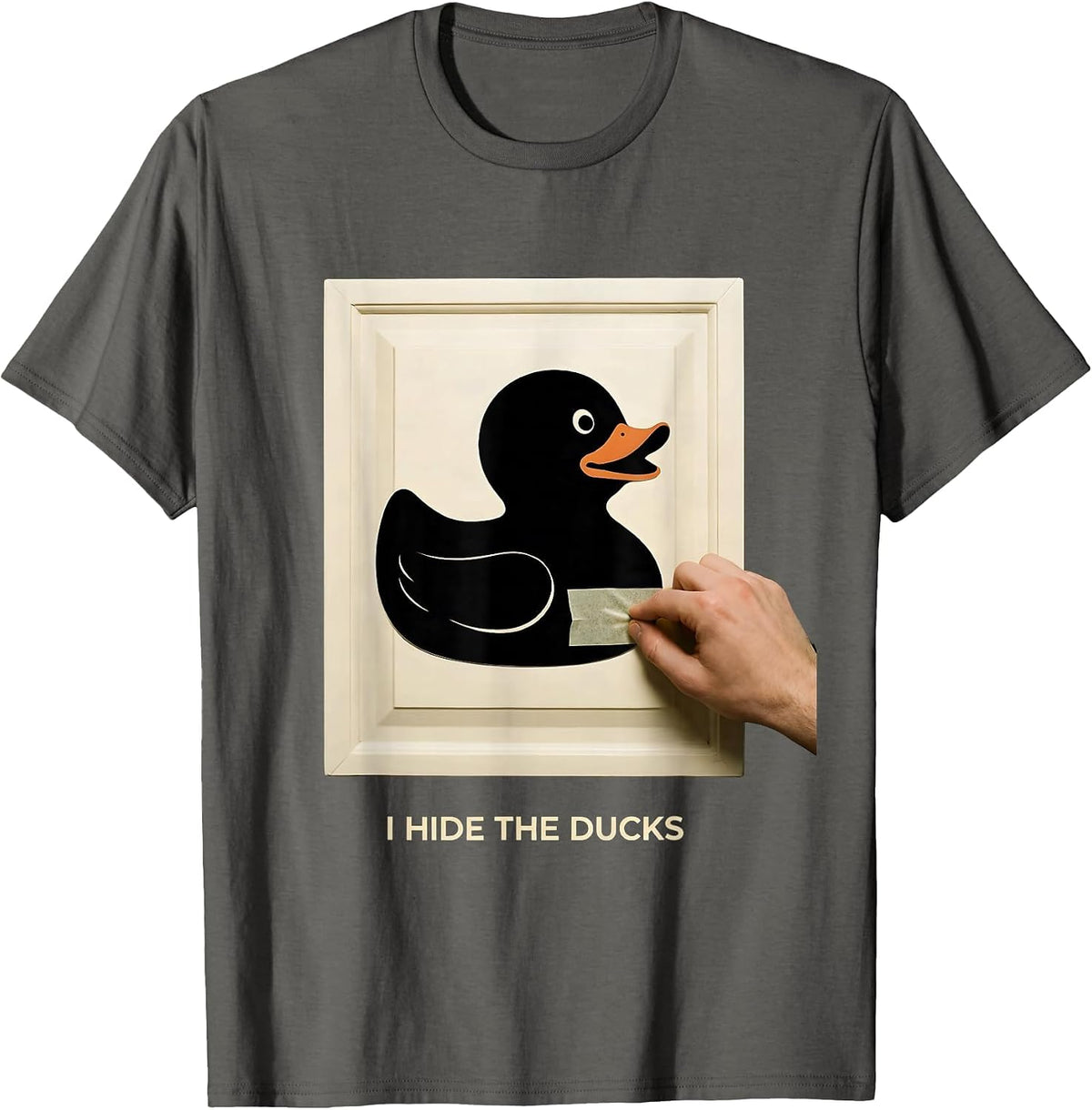I Hide The Ducks Funny Cruise Duck Hunting Free Ice Cream T-Shirt - Asphalt Grey