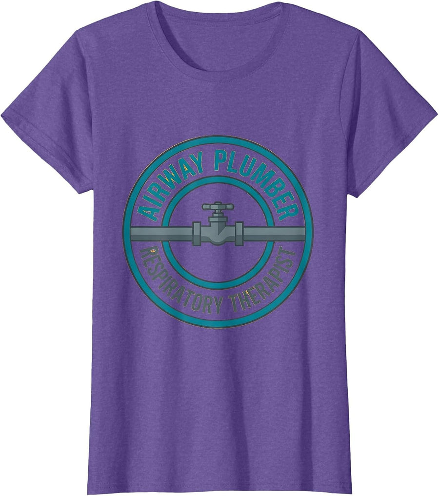 Airway Plumber Respiratory Therapist Funny RT Graduation T-Shirt - Purple Heather