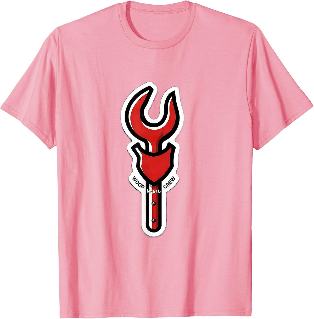 Men's Woop Wail Crew Funny Firefighter Humor Memorial Tribute T-Shirt - Pink