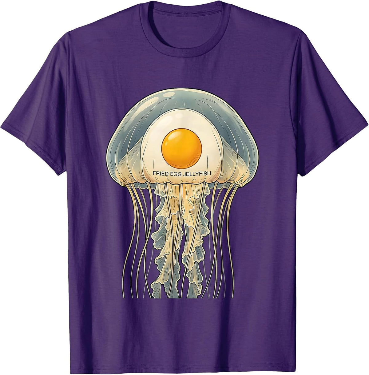 Fried Egg Jellyfish Funny Animal Meme Name Humor T-Shirt - Purple