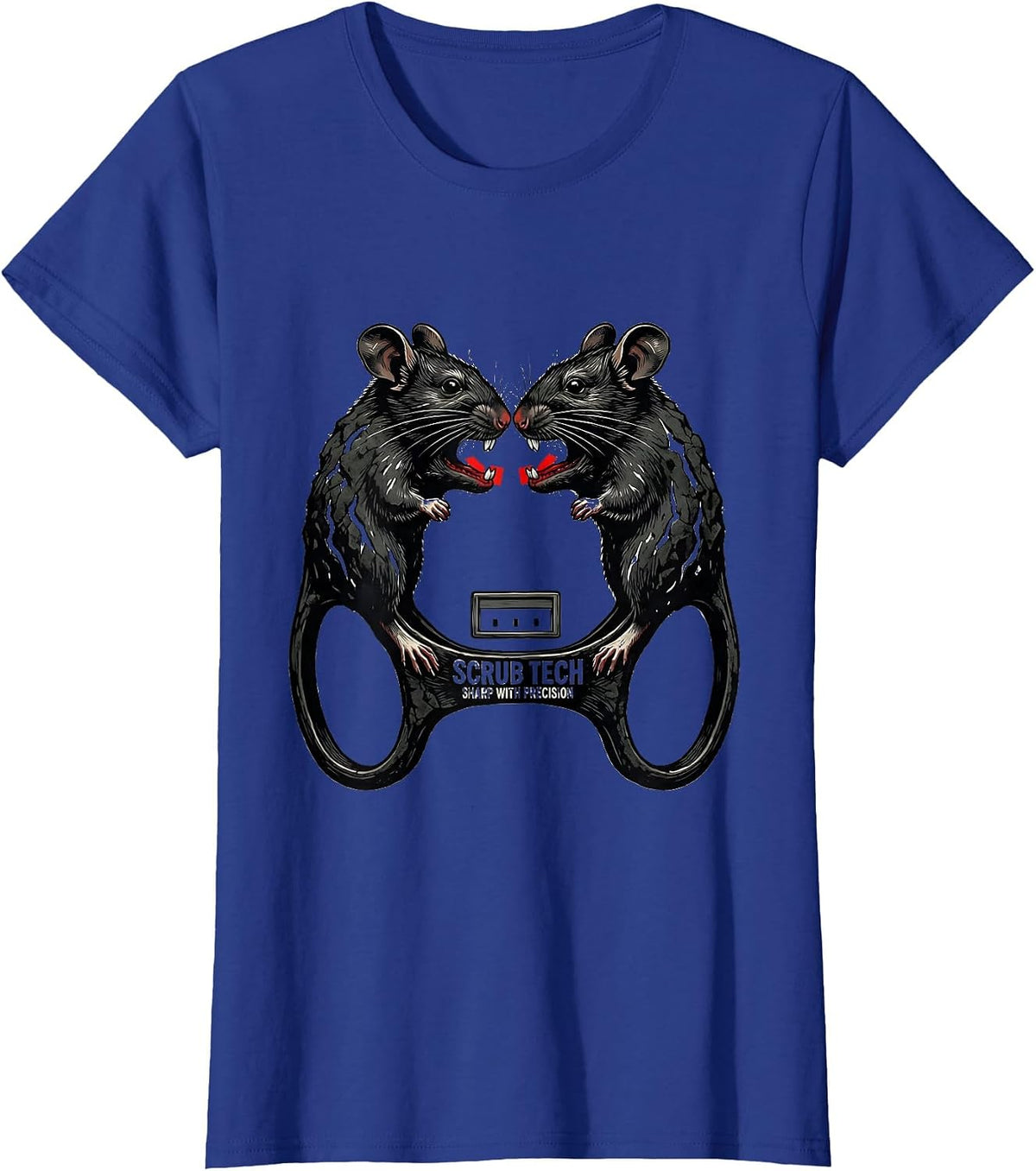 Women's Scrub Tech Sharp With Precision Surgical Technologist T-Shirt - Royal Blue