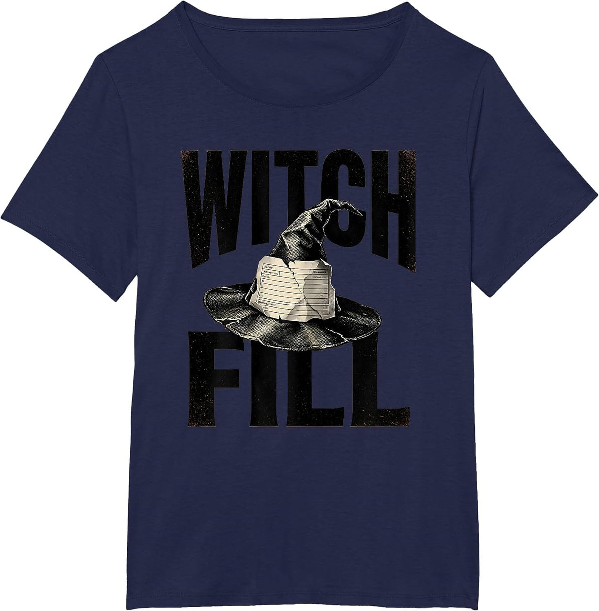 Women's Witchfill Funny Pharmacy Halloween Pharmacist Tech Crew T-Shirt - Navy Blue