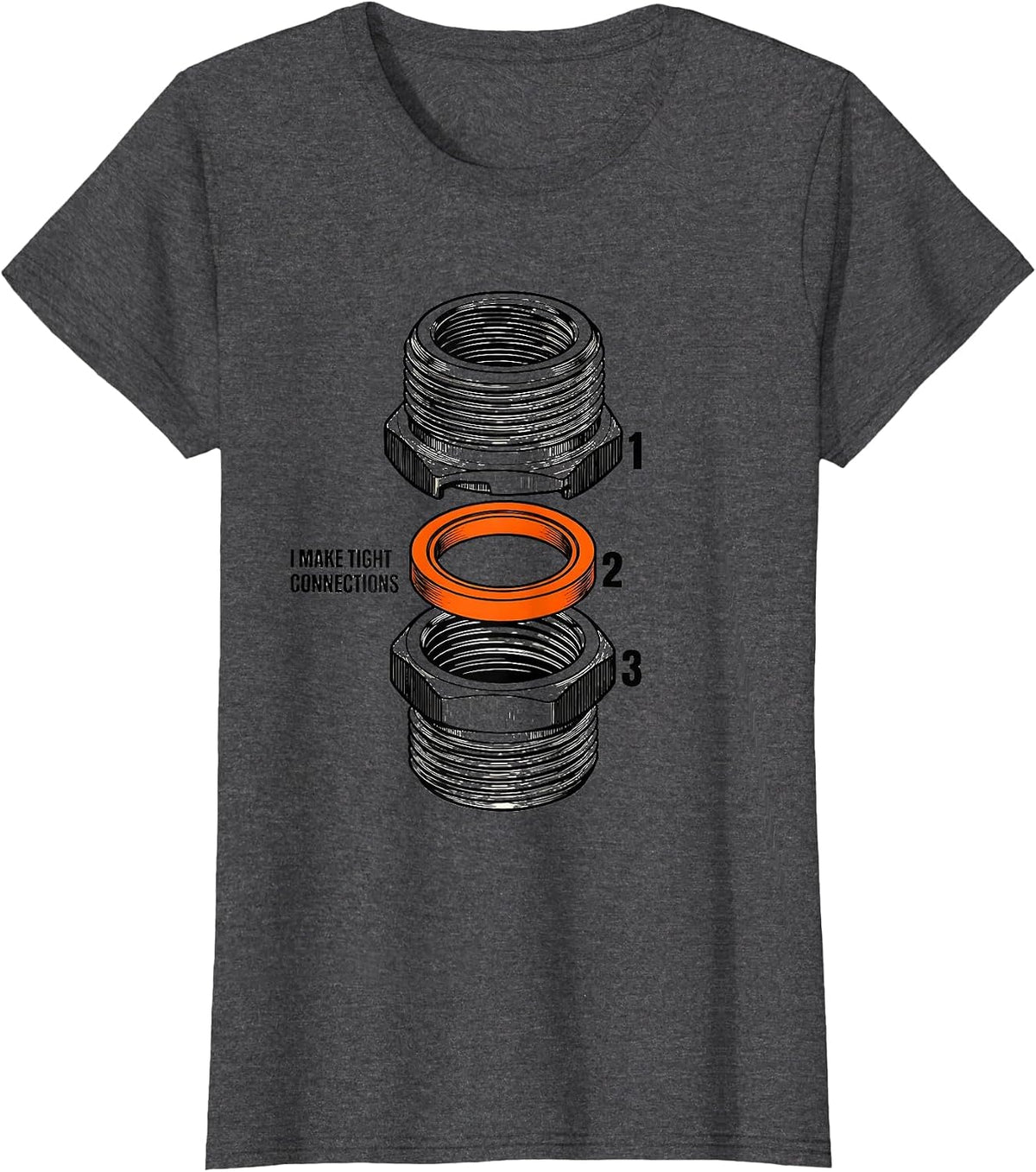 Women's I Make Tight Connections Funny Plumber Pipefitter Occupation T-Shirt - Dark Heather Grey