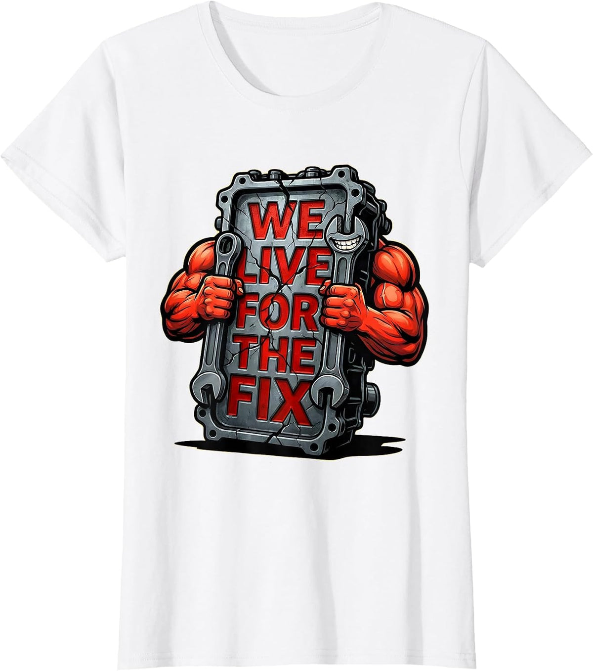 Women's We Live For The Fix Valley Forge Automotive Design T-Shirt - White