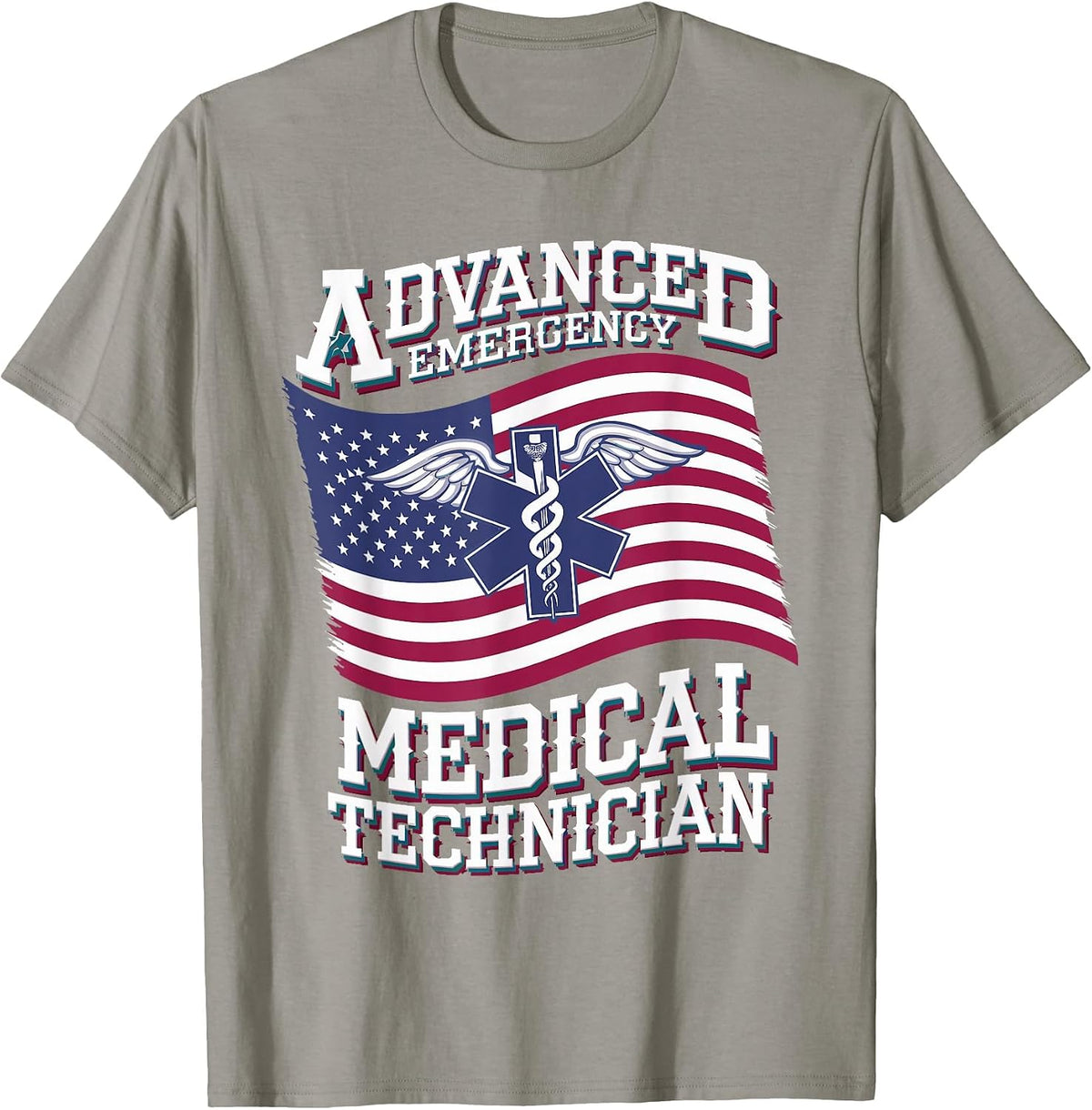 Patriotic AEMT for Medical Technician First Aider T-Shirt - Slate Grey