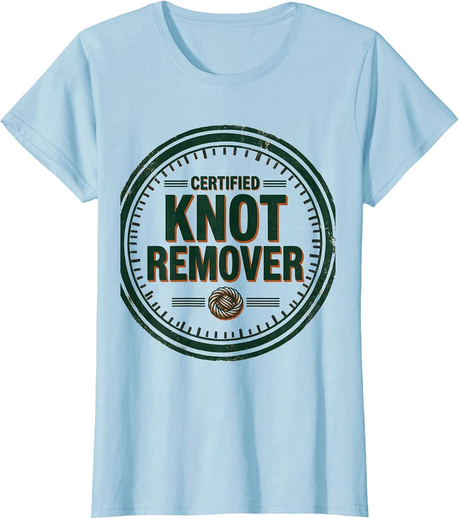 Women's Certified Knot Remover Vintage Massage Therapist Humor T-Shirt - Baby Blue