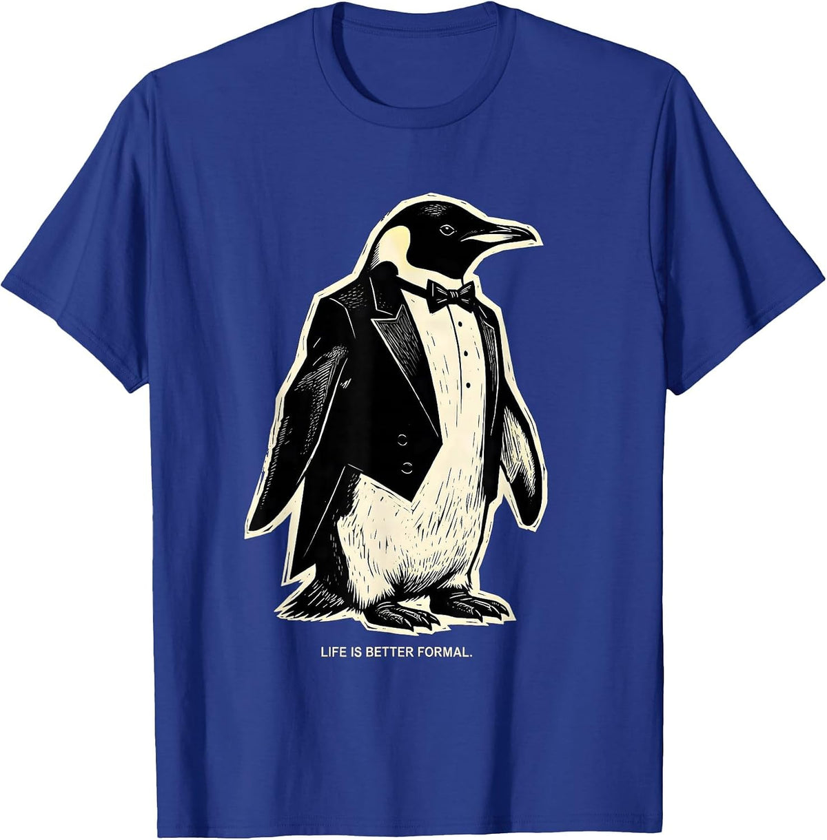 Men's Life Is Better Formal Tuxedo Graphic Design T-Shirt - Royal Blue