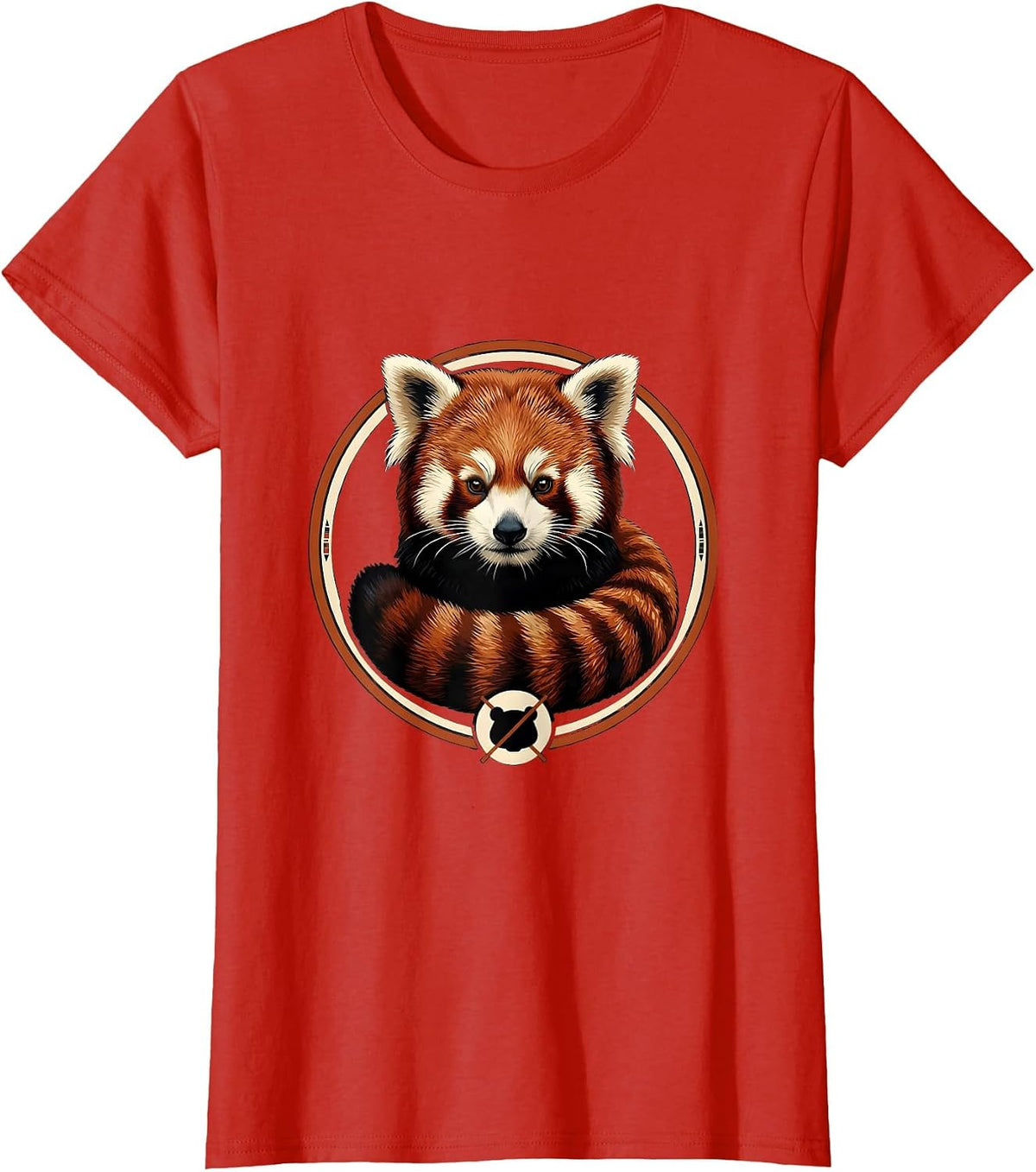 Red Panda Editorial Conceptual Animal Lover Humor T-Shirt - Red