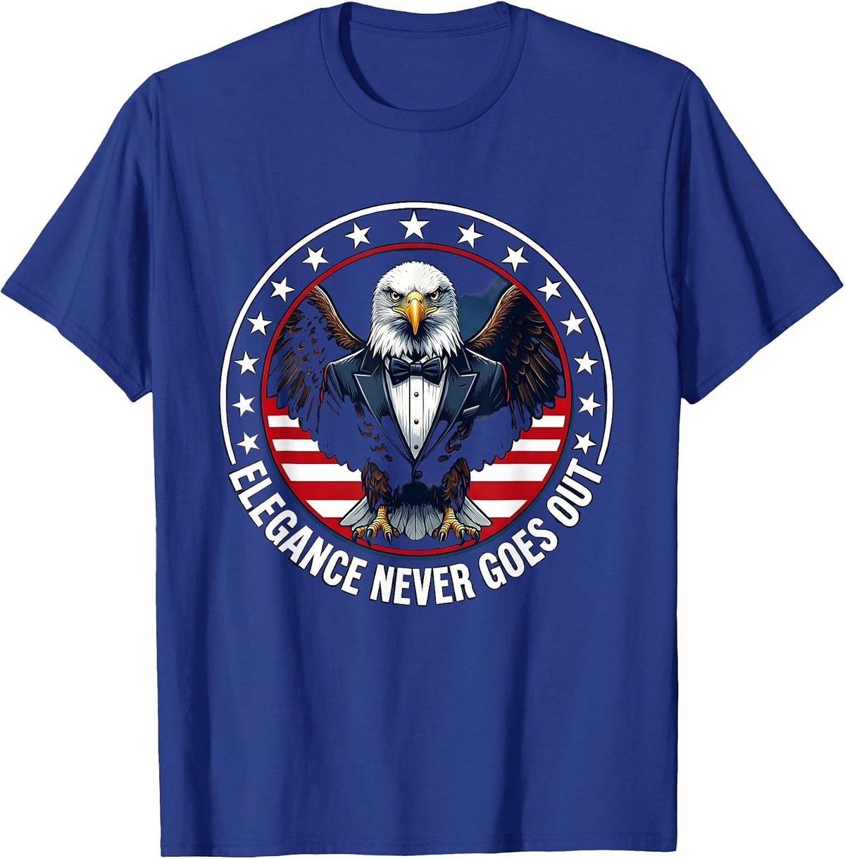 Men's Elegance Never Goes Out Tuxedo Style Design T-Shirt - Royal Blue