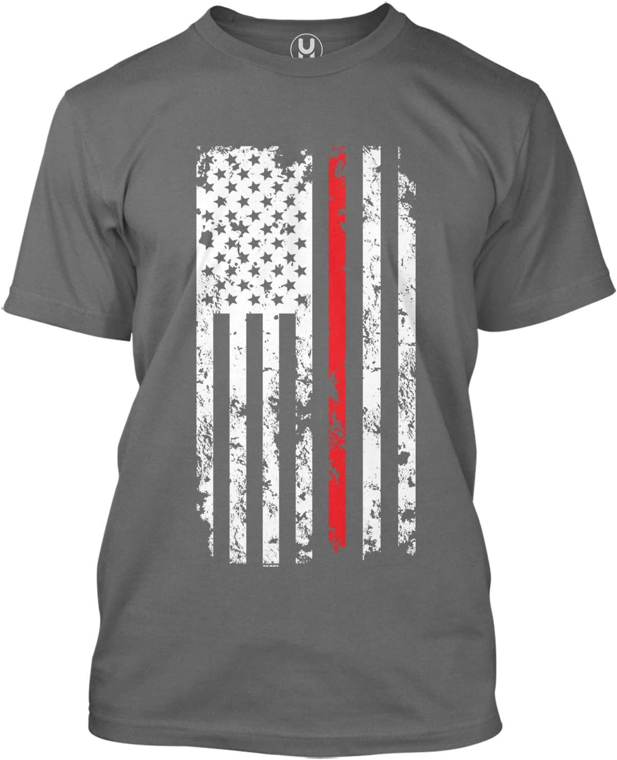 Red Line American Flag - Firefighter Support Men's T-Shirt - Charcoal