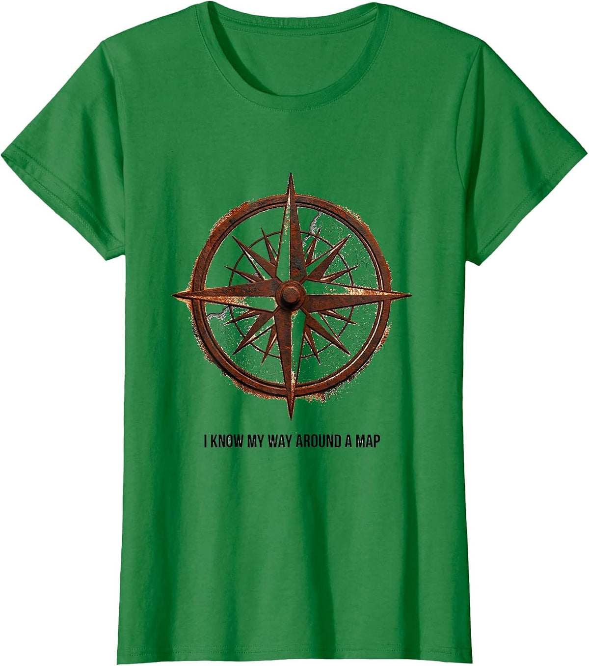 Women's I Know My Way Around A Map Funny History Teacher Geography T-Shirt - Kelly Green