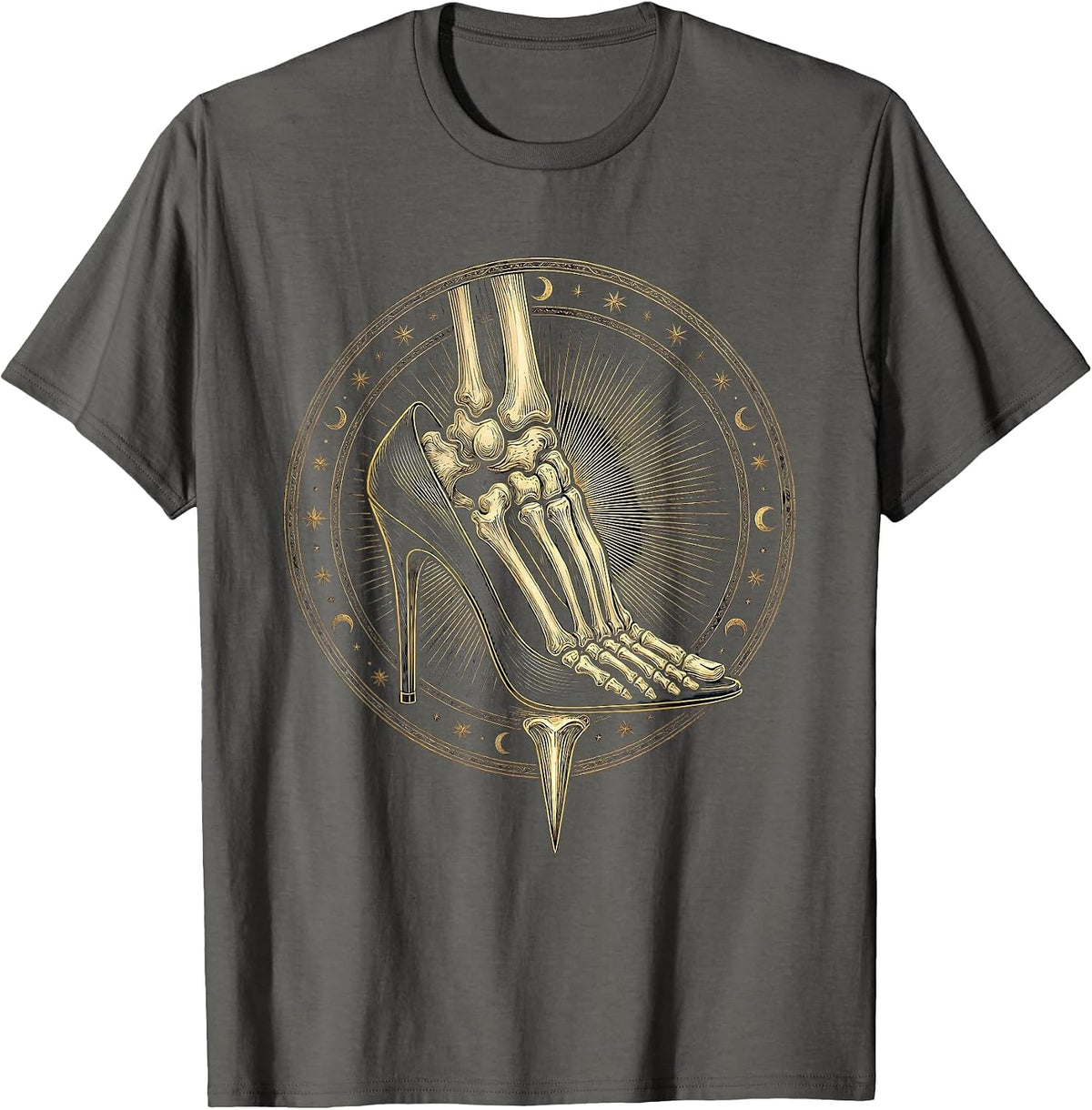 Men's X-Ray High Heel Shoe Radiology Graphic T-Shirt - Asphalt Grey