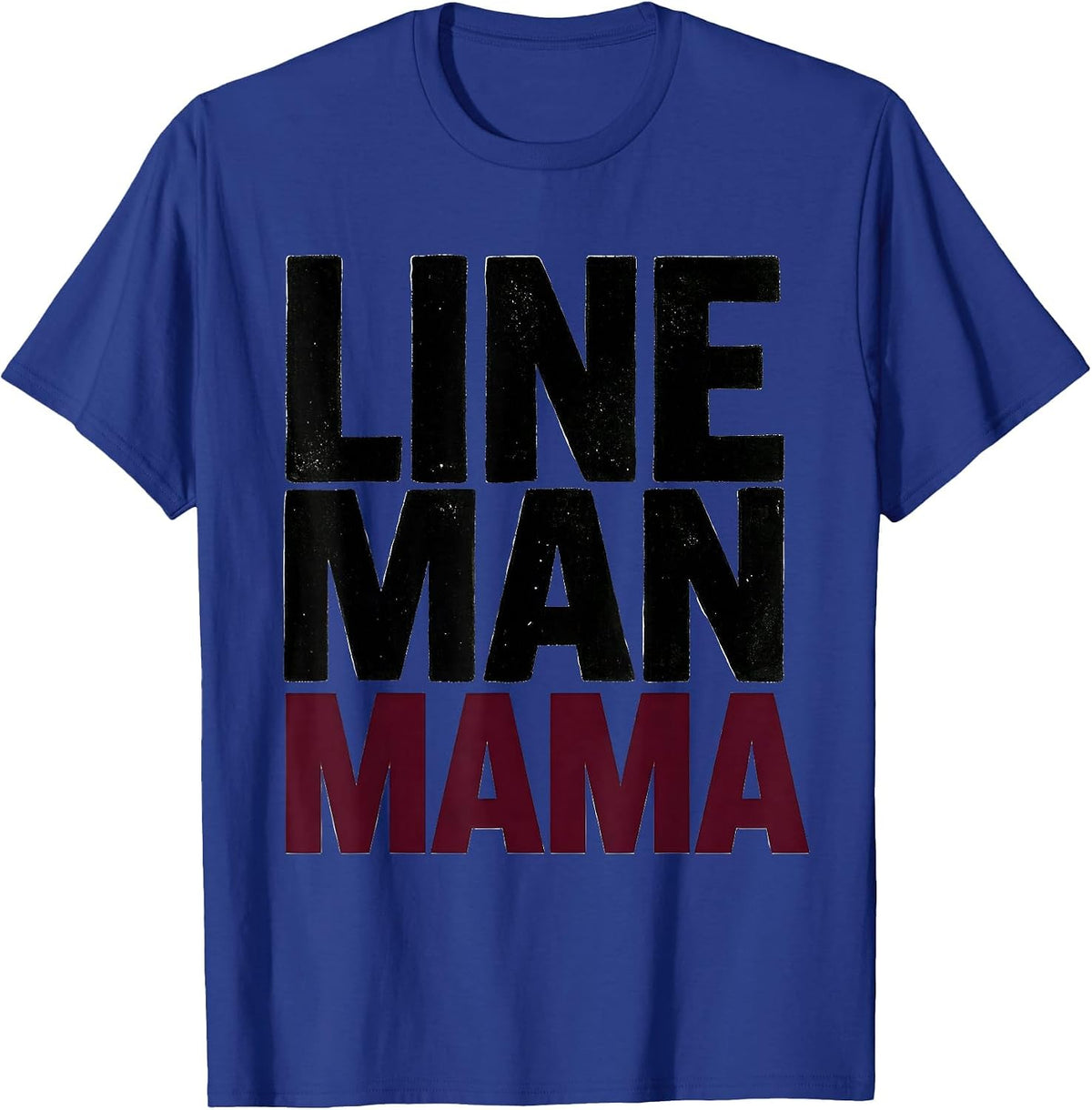 Men's Lineman Mama Messy Bun Football Mom Leopard T-Shirt - Royal Blue