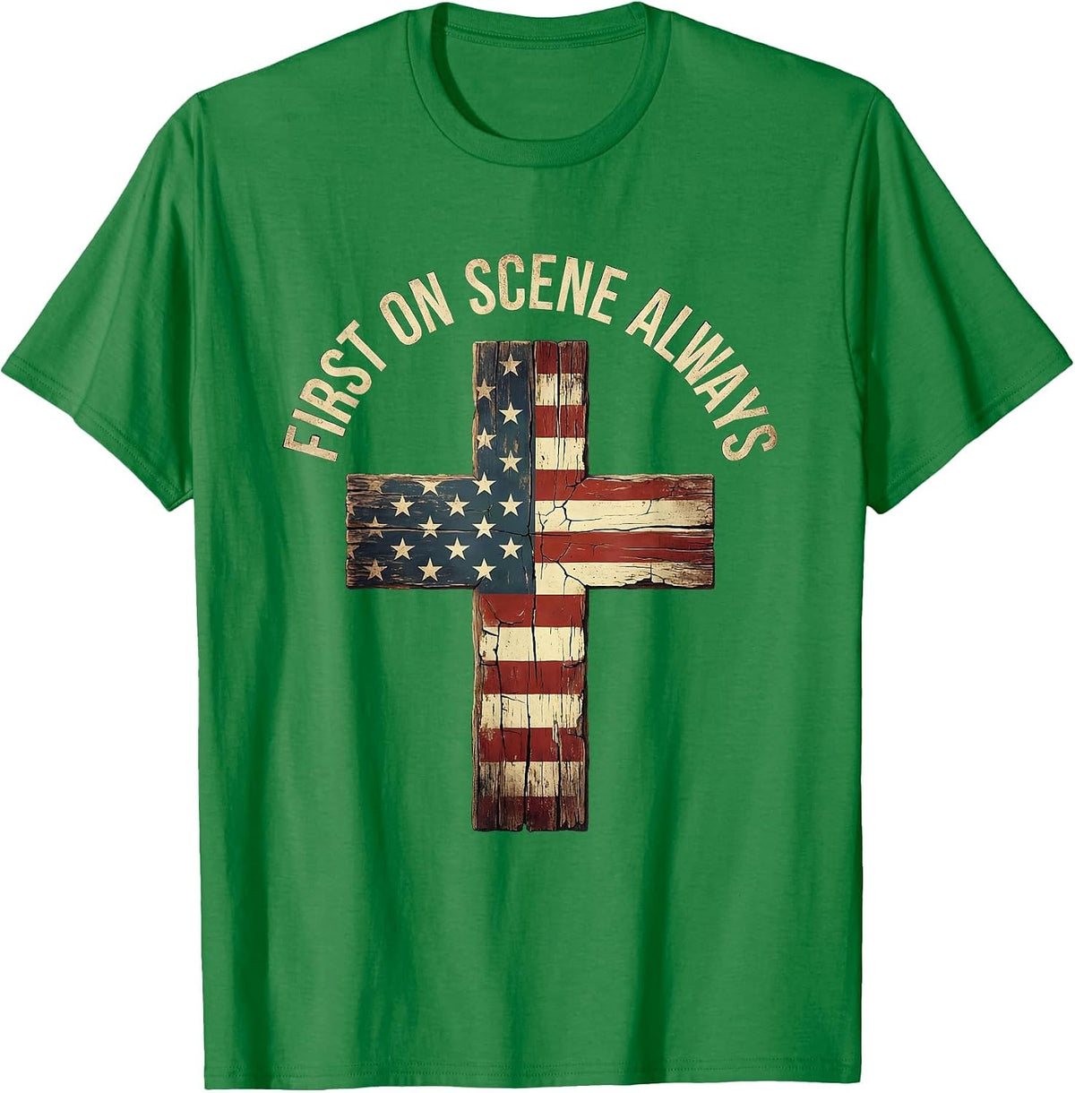 Men's First On Scene Always EMT Responder Design T-Shirt - Kelly Green