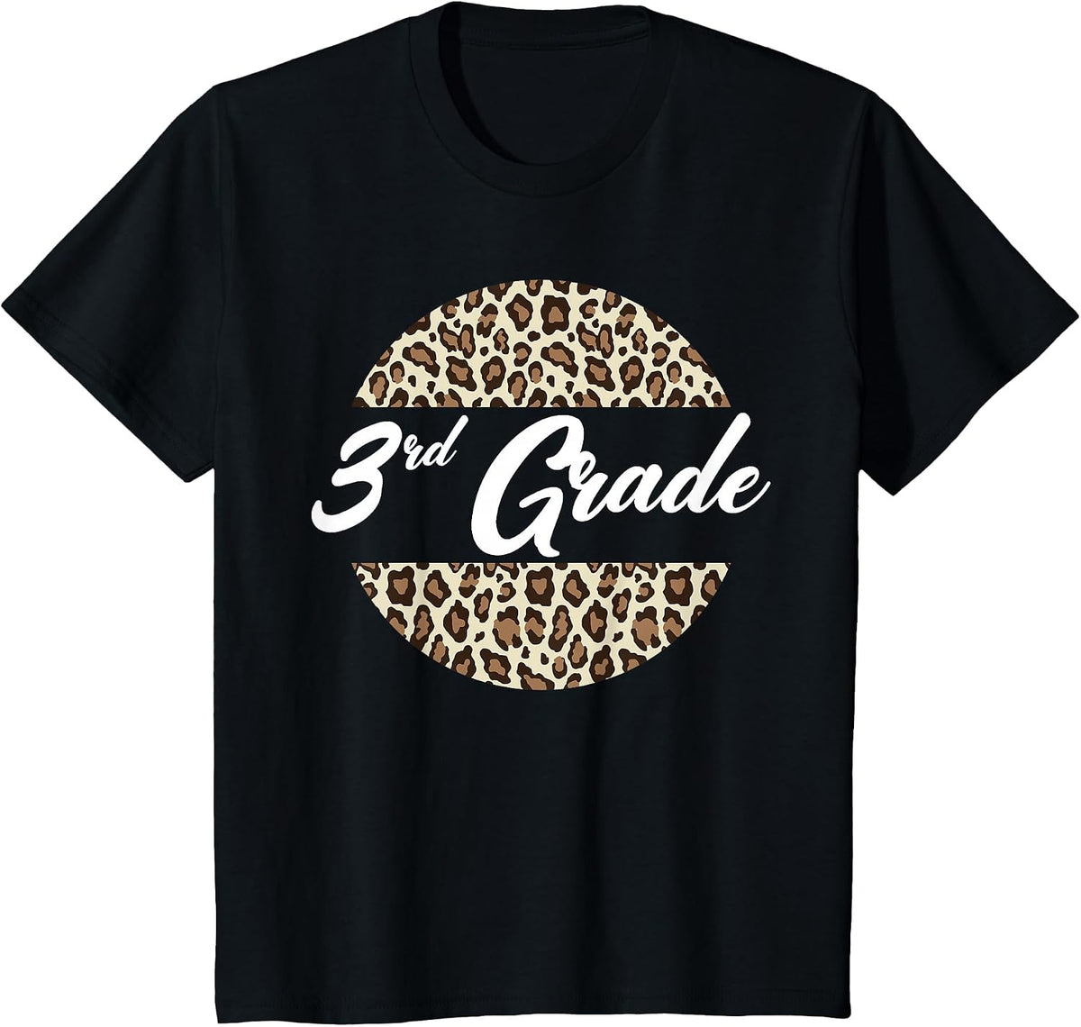 3rd Grade Cheetah Print School Teacher Student Third Grade T-Shirt - Black