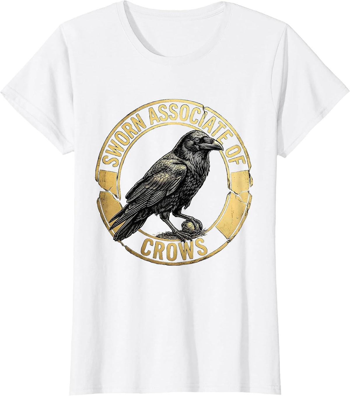 Sworn Associate Of Crows Dark Humor Gothic Crow Lover T-Shirt - White
