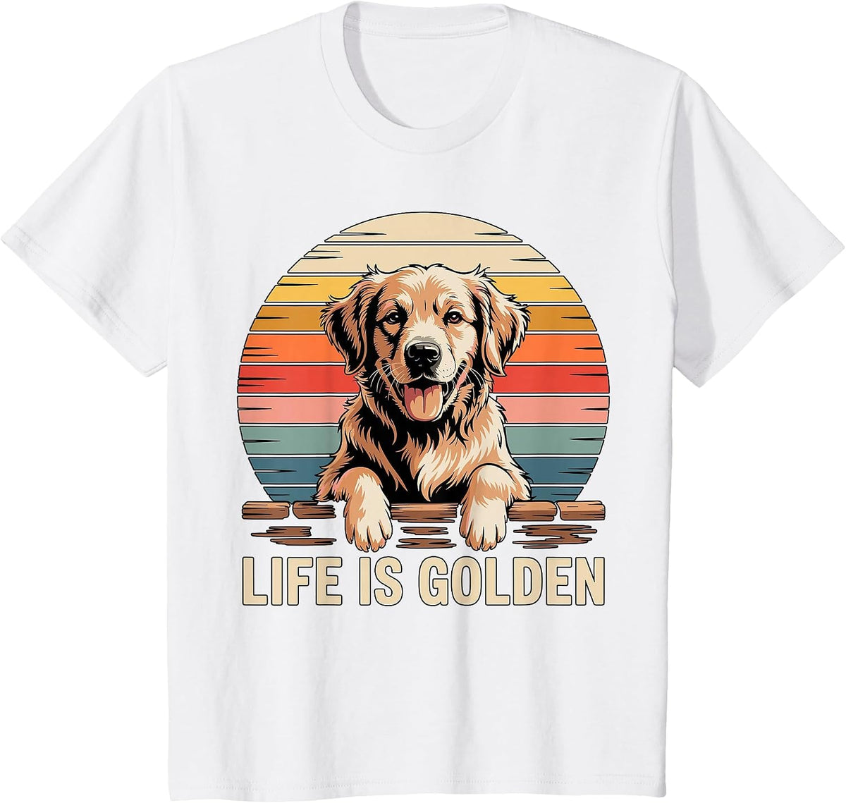 Life is Golden Retriever Shirt for Dog Lovers Tees T-Shirts Men Women - White