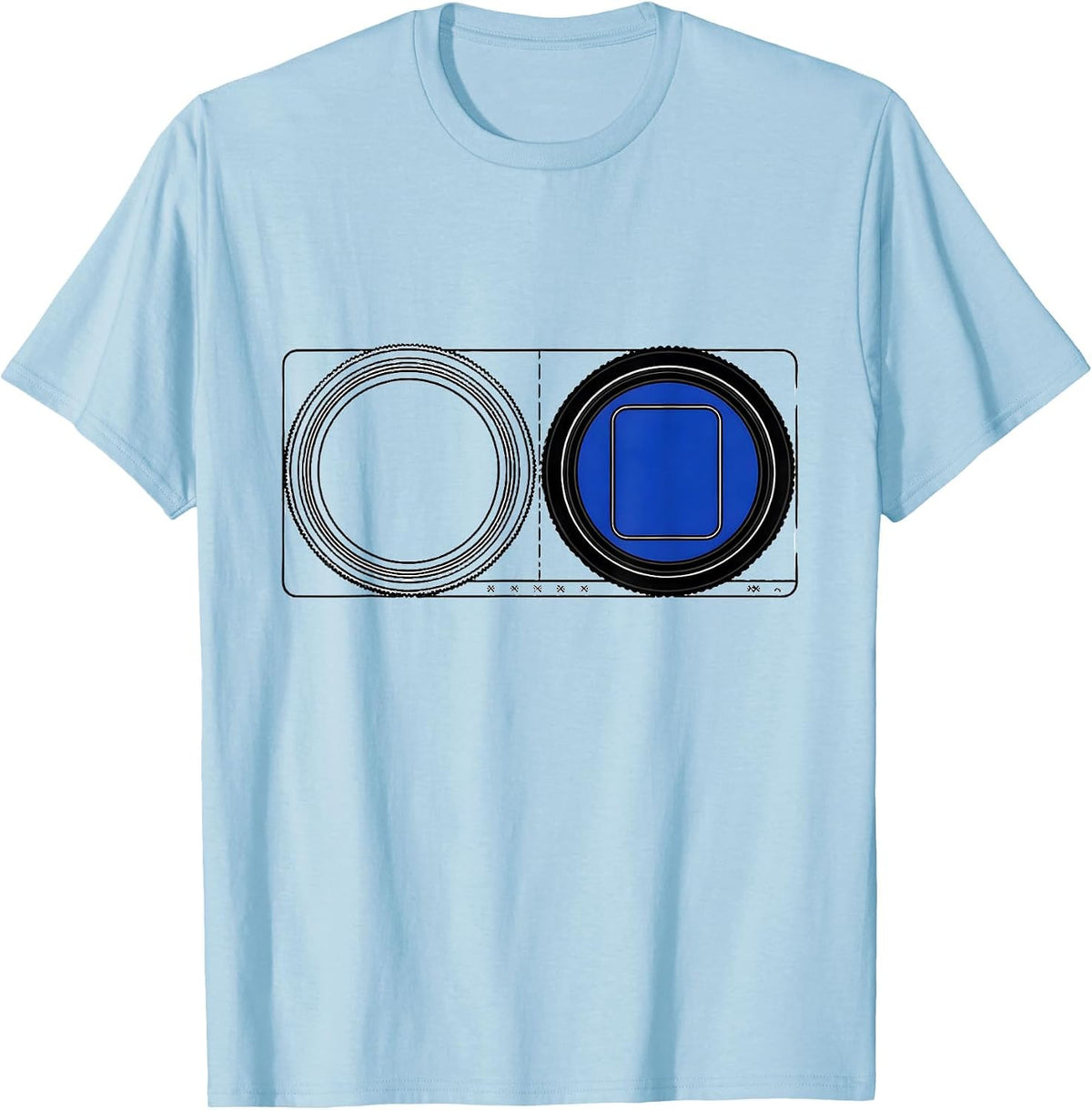Men's Trial Frame Flip Humor Optometrist Eye Doctor Gift T-Shirt - Baby Blue