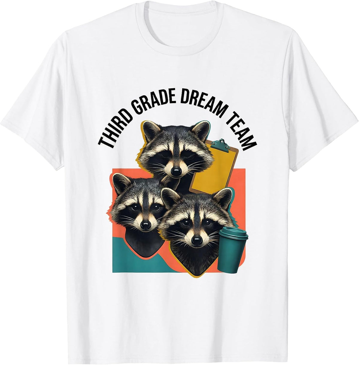 Men's Third Grade Dream Team Midcentury Modern Teacher Back T-Shirt - White